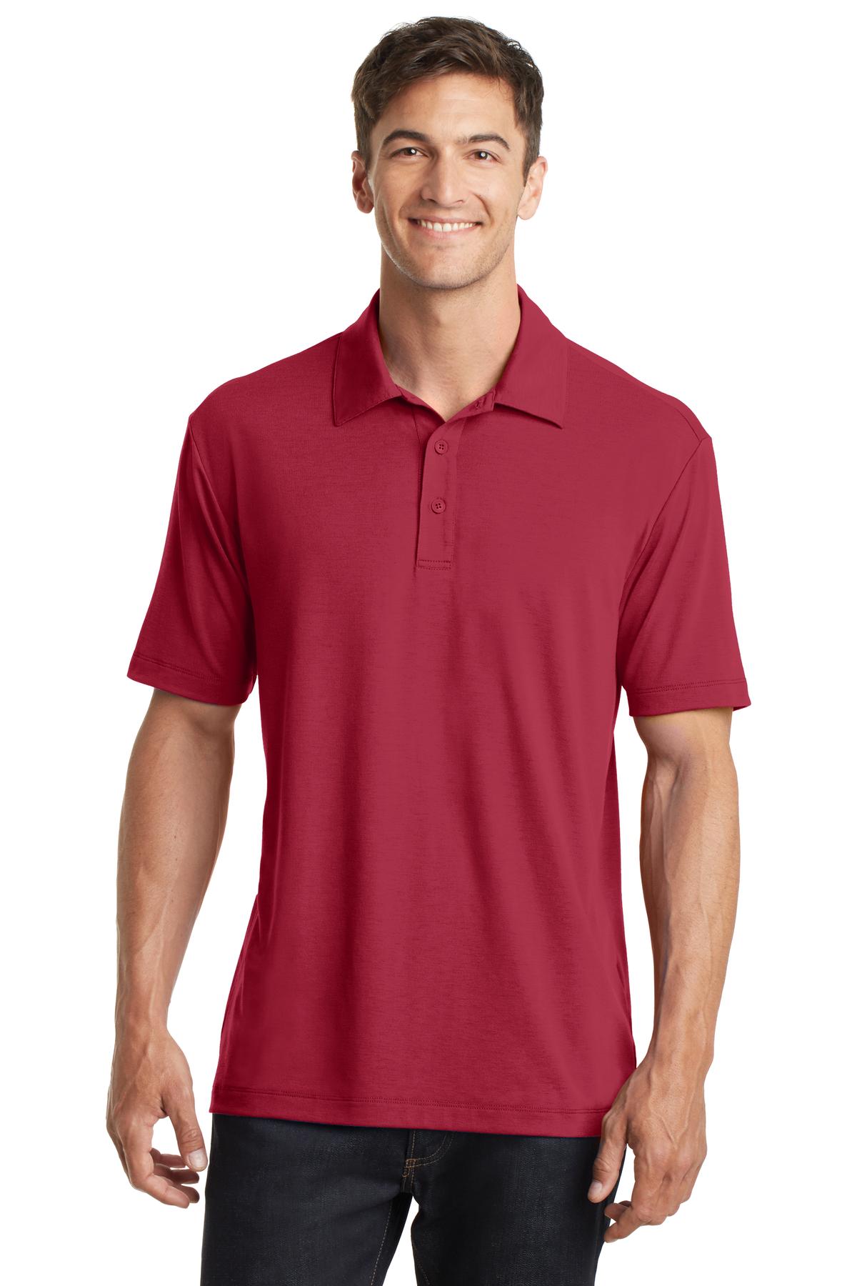 Custom Chili Red Cotton Touch Performance Polo K568, personalized by SanCanDo Swag in Argyle, TX
