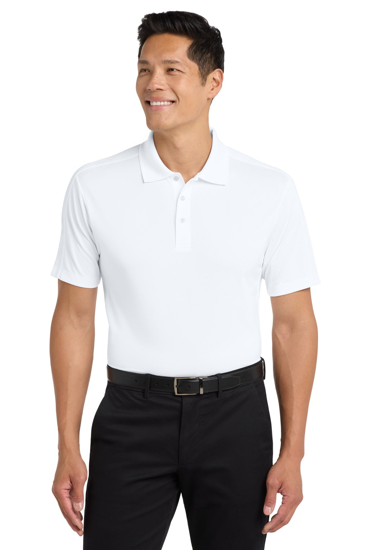 Custom White Diamond Jacquard Polo K569, personalized by SanCanDo Swag in Argyle, TX