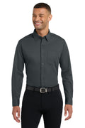 Custom Battleship Grey Dimension Knit Dress Shirt K570, personalized by SanCanDo Swag in Argyle, TX