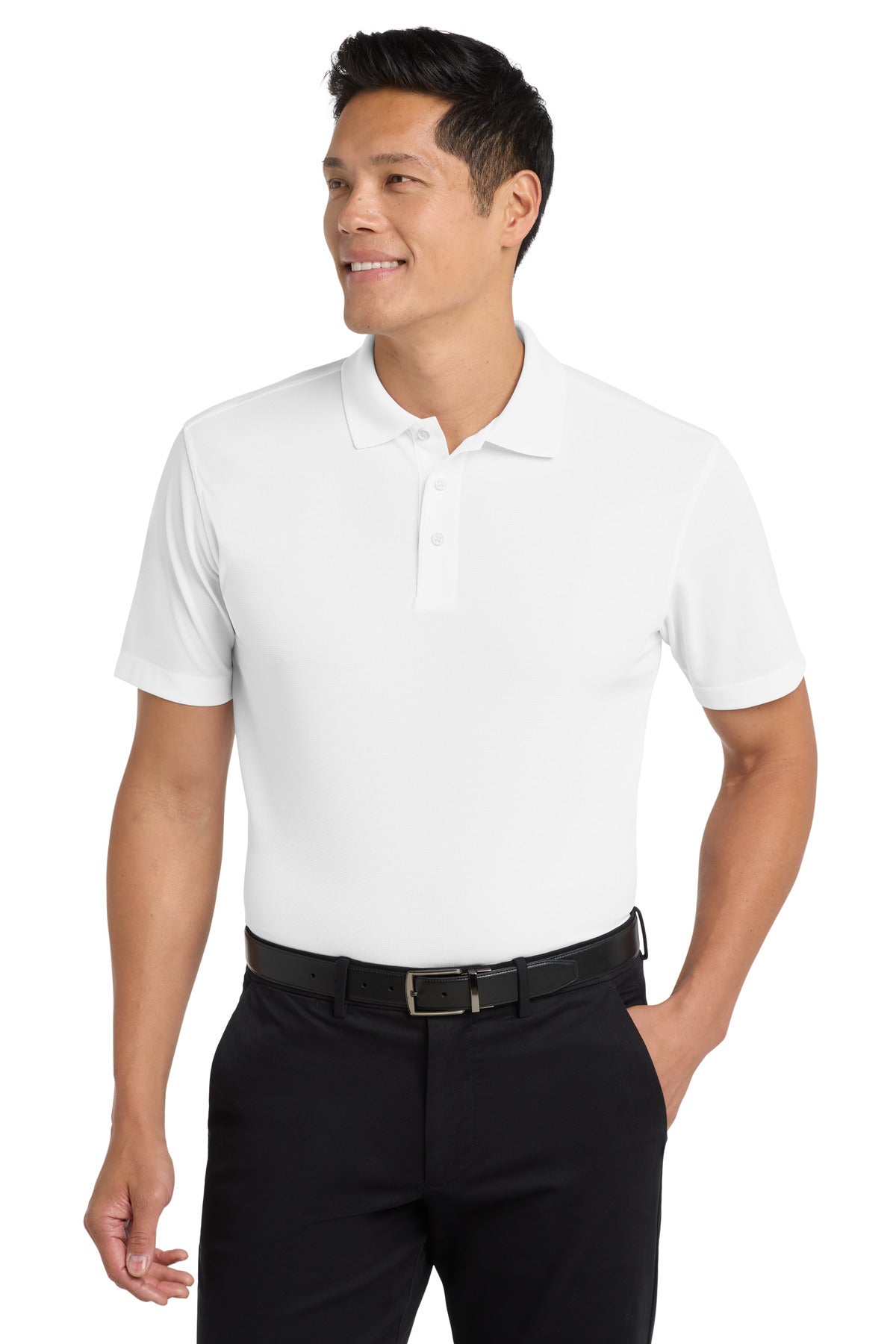 Custom White Dry Zone Grid Polo K572, personalized by SanCanDo Swag in Argyle, TX