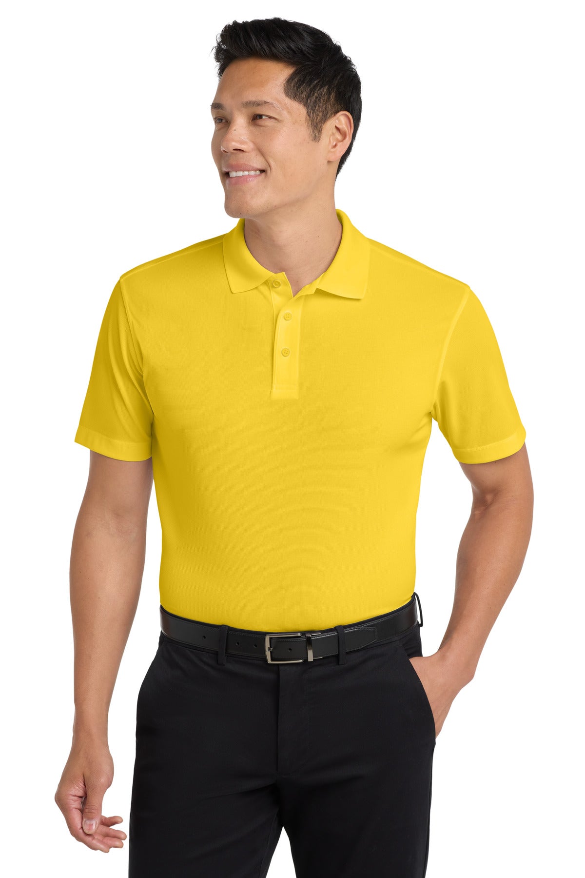 Custom Yellow Dry Zone Grid Polo K572, personalized by SanCanDo Swag in Argyle, TX