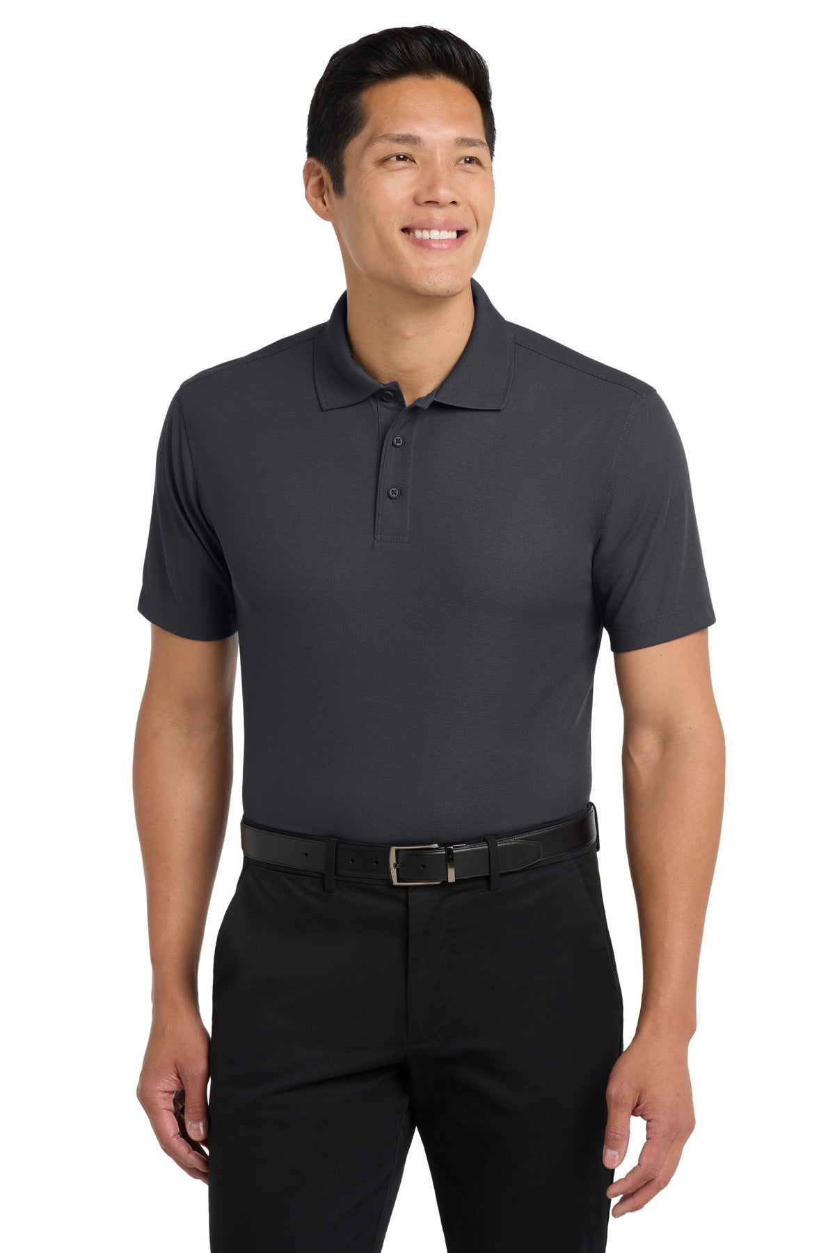 Custom Battleship Grey Dry Zone Grid Polo K572, personalized by SanCanDo Swag in Argyle, TX