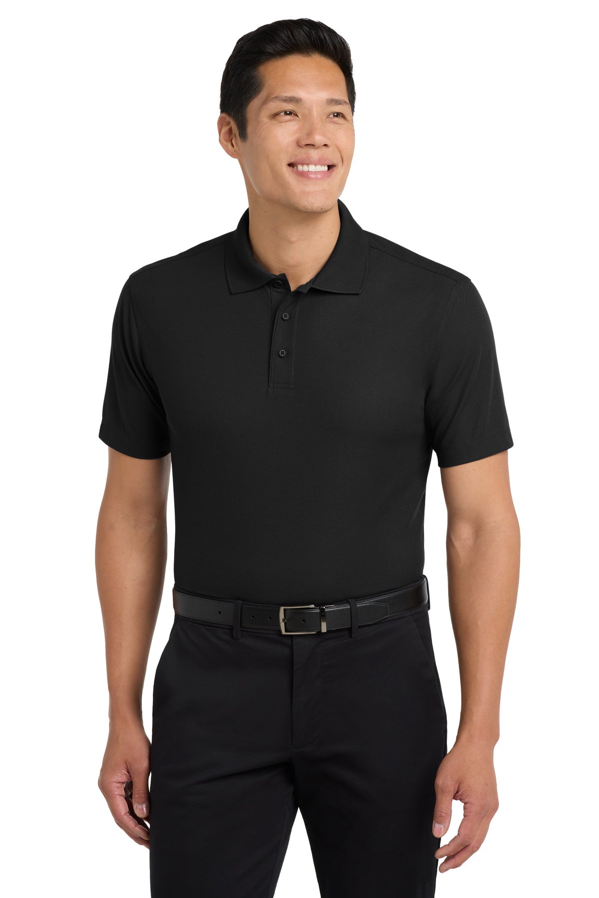 Custom Black Dry Zone Grid Polo K572, personalized by SanCanDo Swag in Argyle, TX