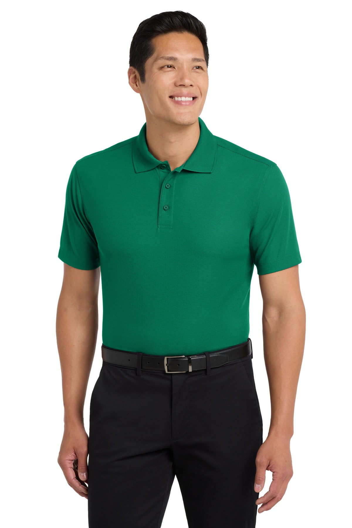 Custom Jewel Green Dry Zone Grid Polo K572, personalized by SanCanDo Swag in Argyle, TX