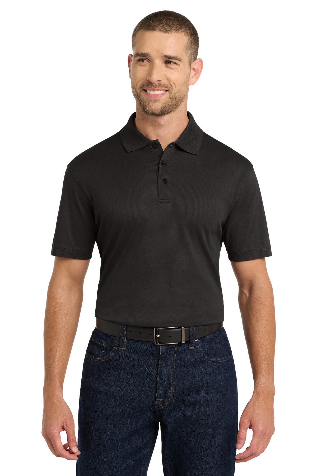 Custom Black Rapid Dry Mesh Polo K573, personalized by SanCanDo Swag in Argyle, TX