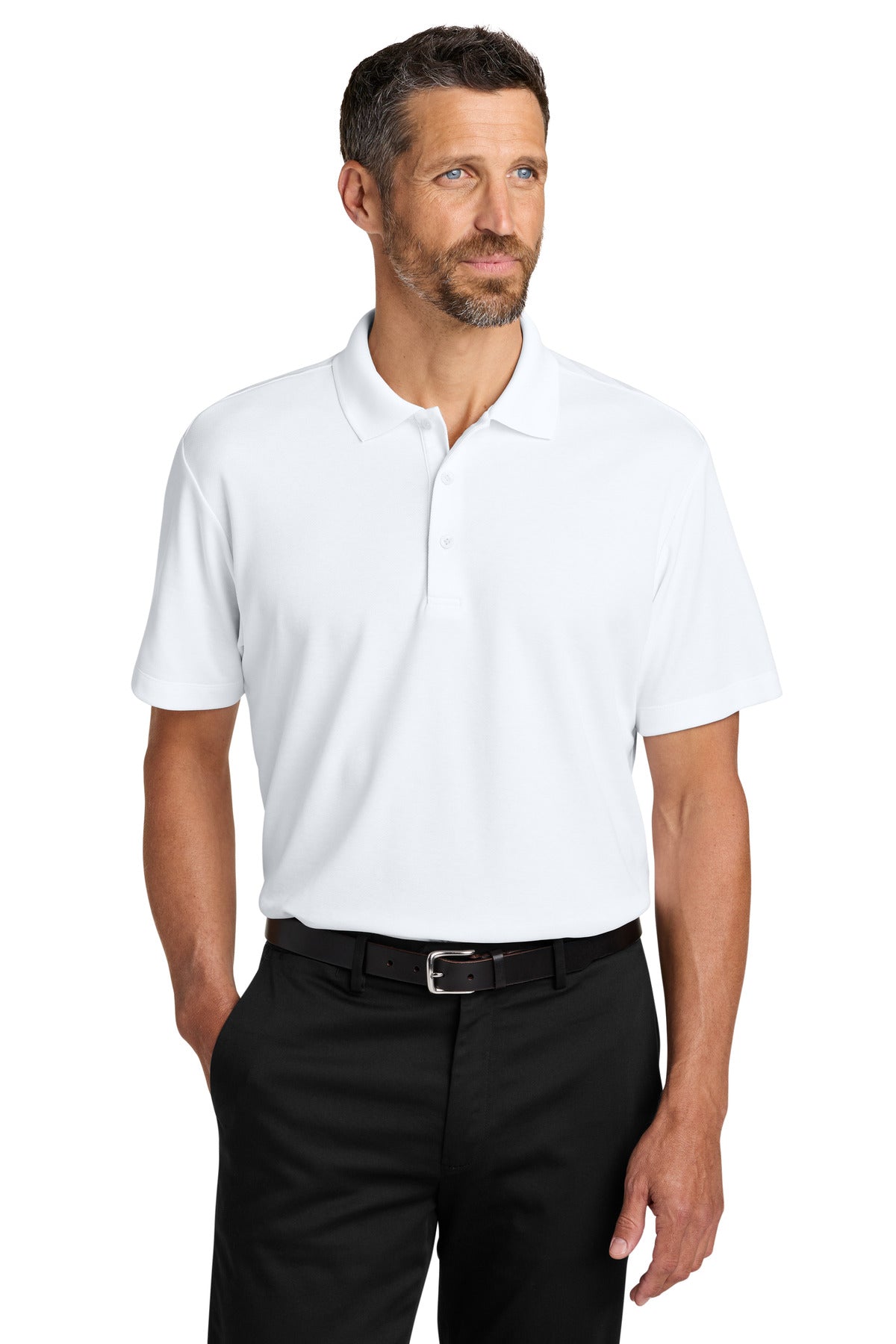 Custom White Plaited Pique Polo K620, personalized by SanCanDo Swag in Argyle, TX
