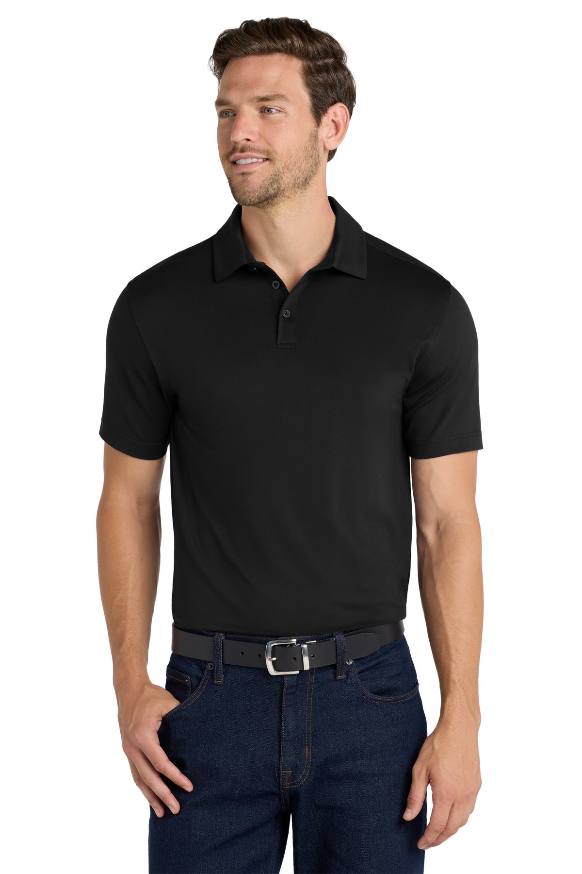 Custom Black City Stretch Polo K682, personalized by SanCanDo Swag in Argyle, TX