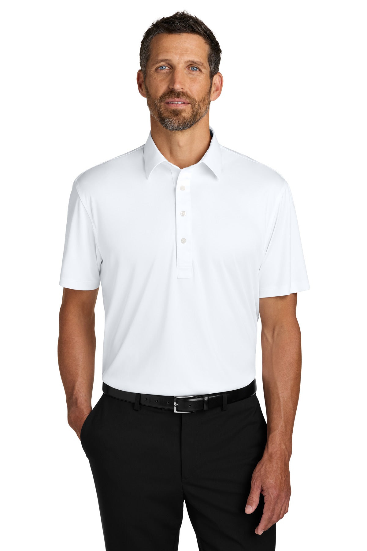 Custom White Shirt Collar Polo K700, personalized by SanCanDo Swag in Argyle, TX
