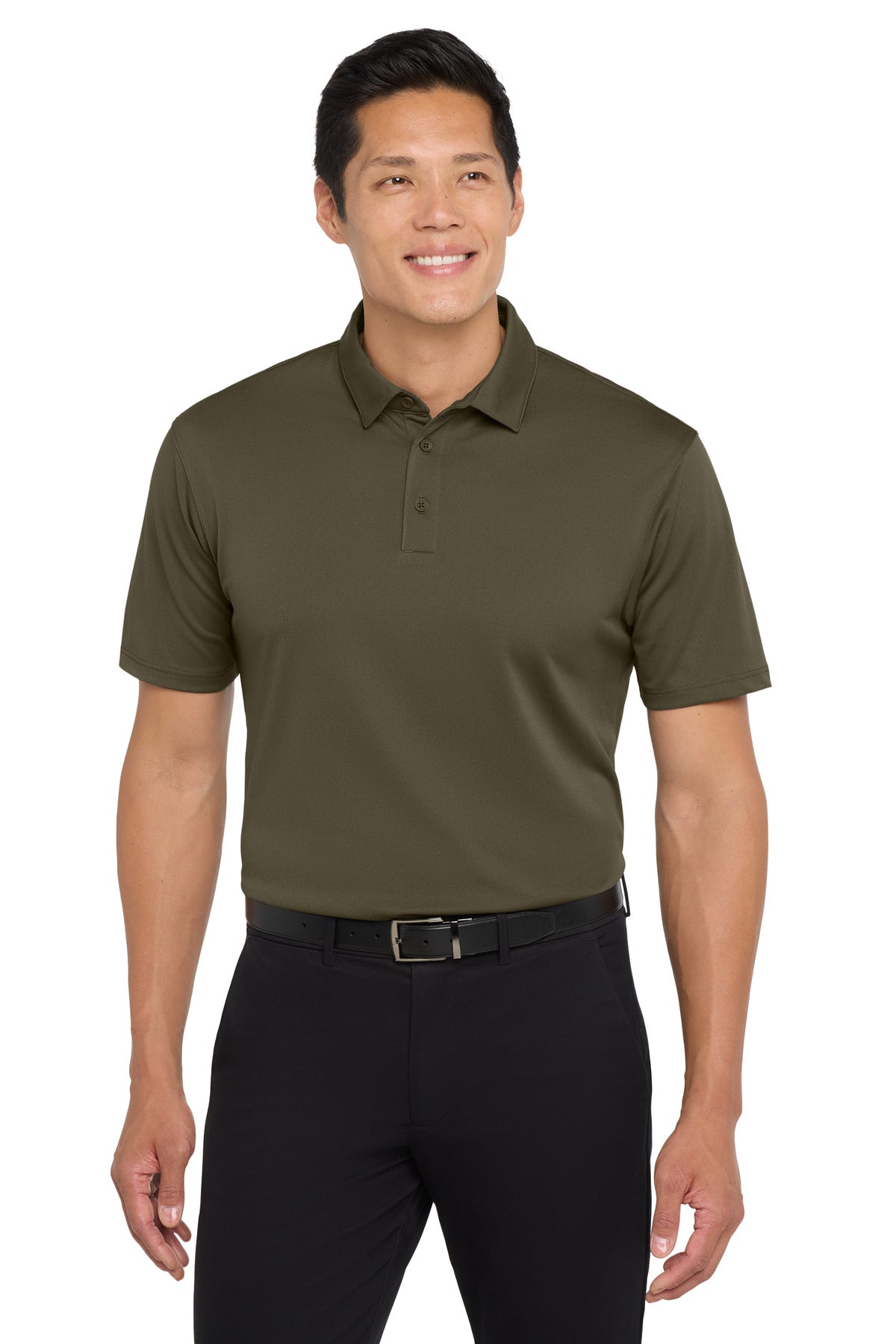 Custom Deep Olive UV Choice Pique Polo K750, personalized by SanCanDo Swag in Argyle, TX