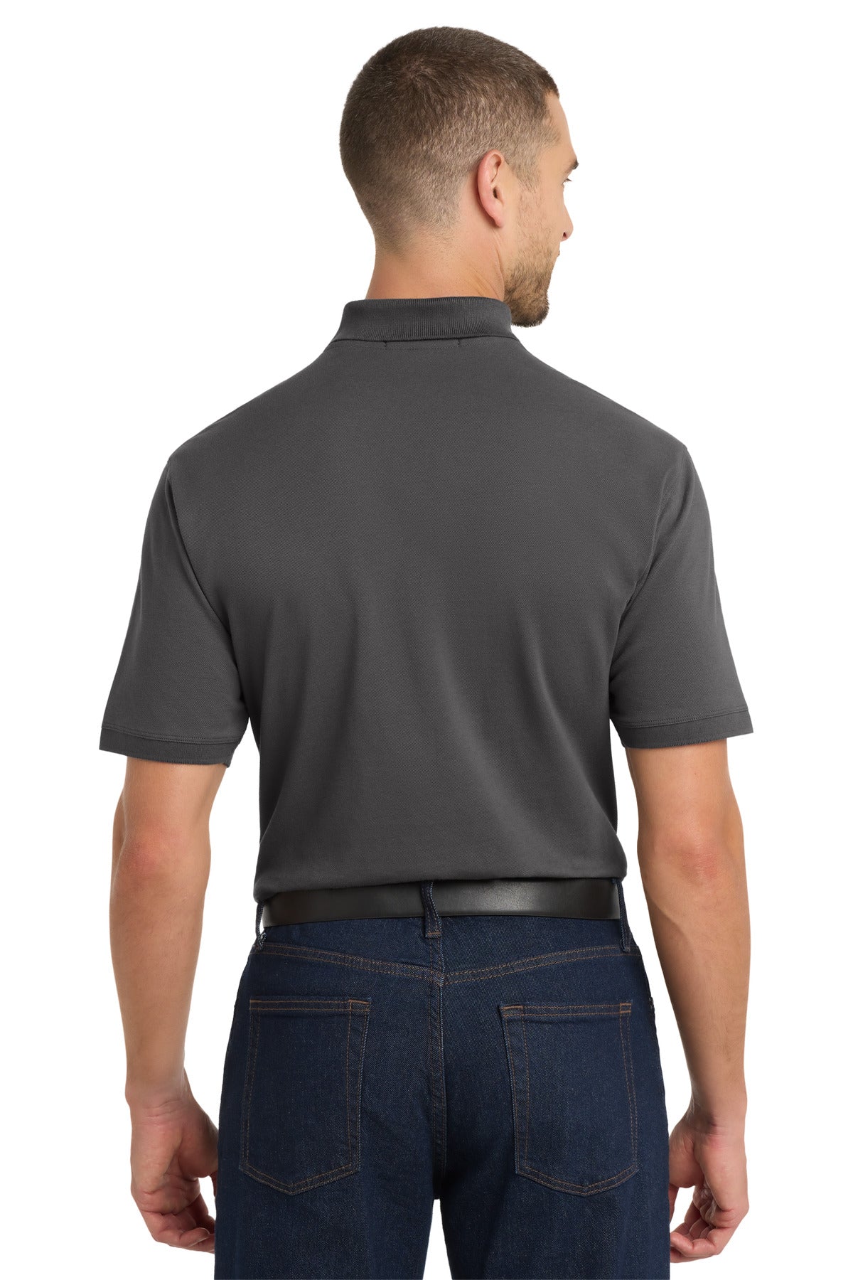 Custom Sterling Grey EZCotton Polo K8000, personalized by SanCanDo Swag in Argyle, TX