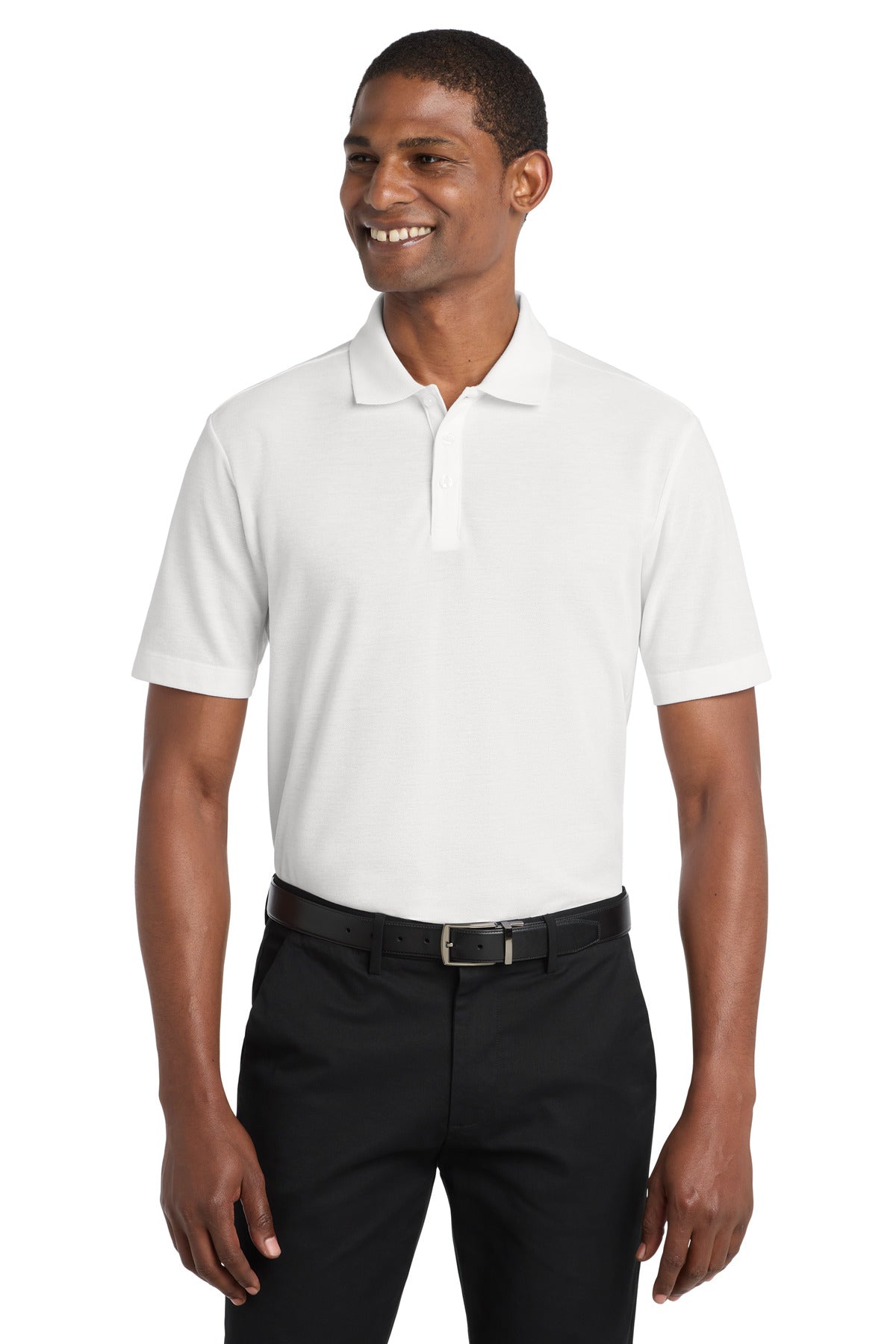 Custom White SuperPro React Polo K810, personalized by SanCanDo Swag in Argyle, TX