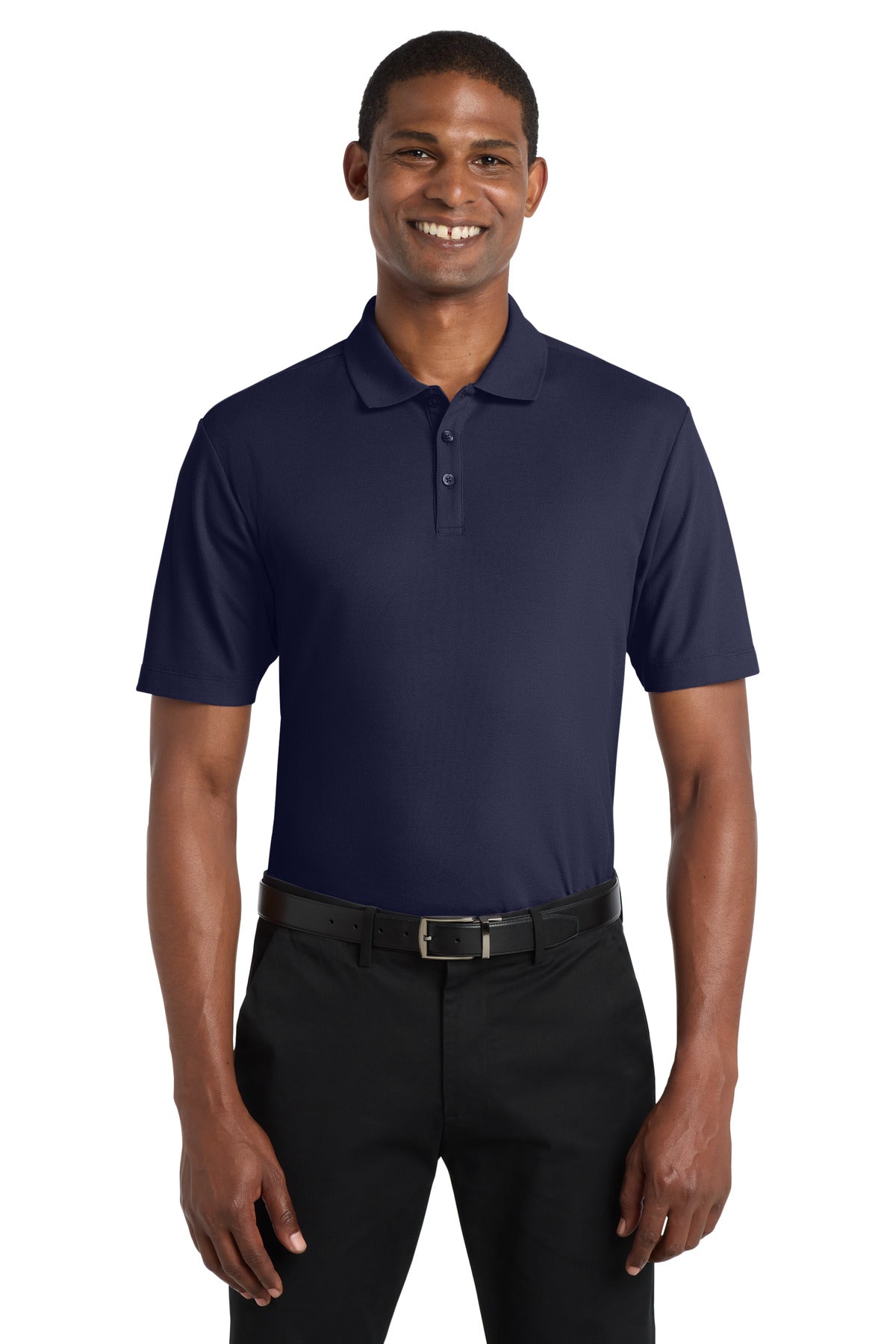 Custom True Navy SuperPro React Polo K810, personalized by SanCanDo Swag in Argyle, TX
