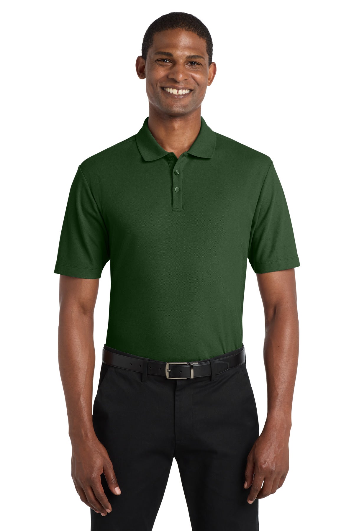 Custom Dark Green SuperPro React Polo K810, personalized by SanCanDo Swag in Argyle, TX