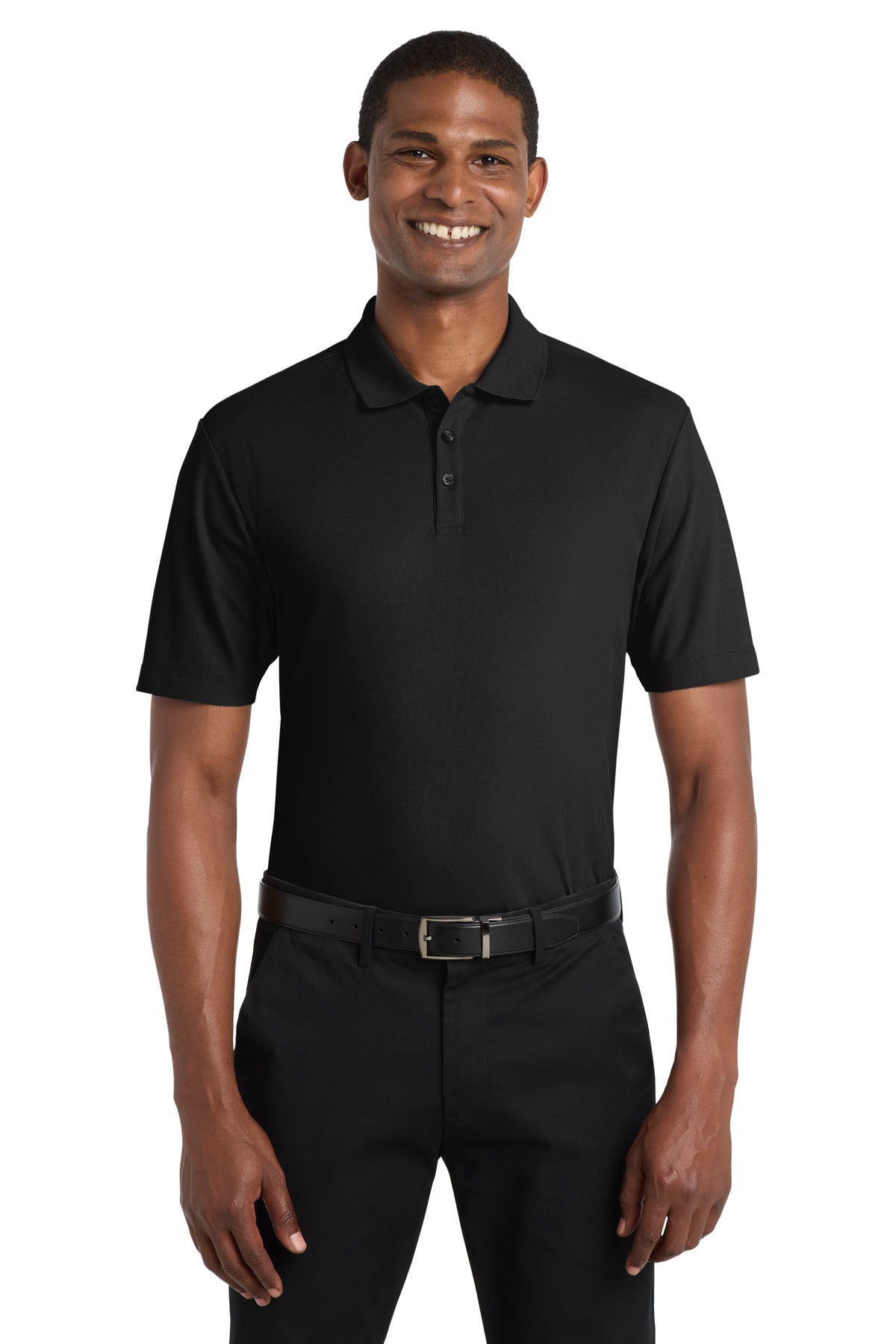 Custom Deep Black SuperPro React Polo K810, personalized by SanCanDo Swag in Argyle, TX