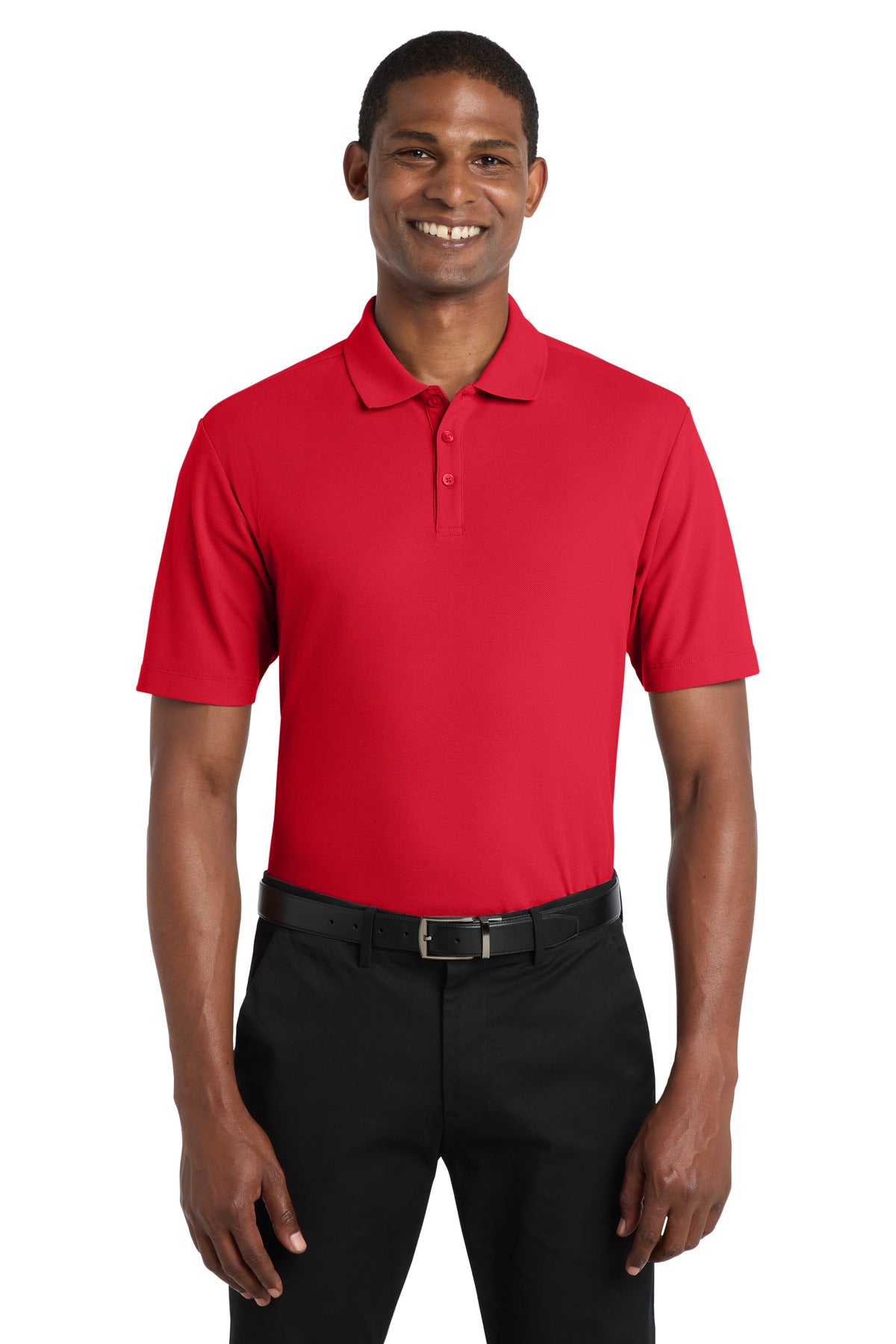 Custom Rich Red SuperPro React Polo K810, personalized by SanCanDo Swag in Argyle, TX