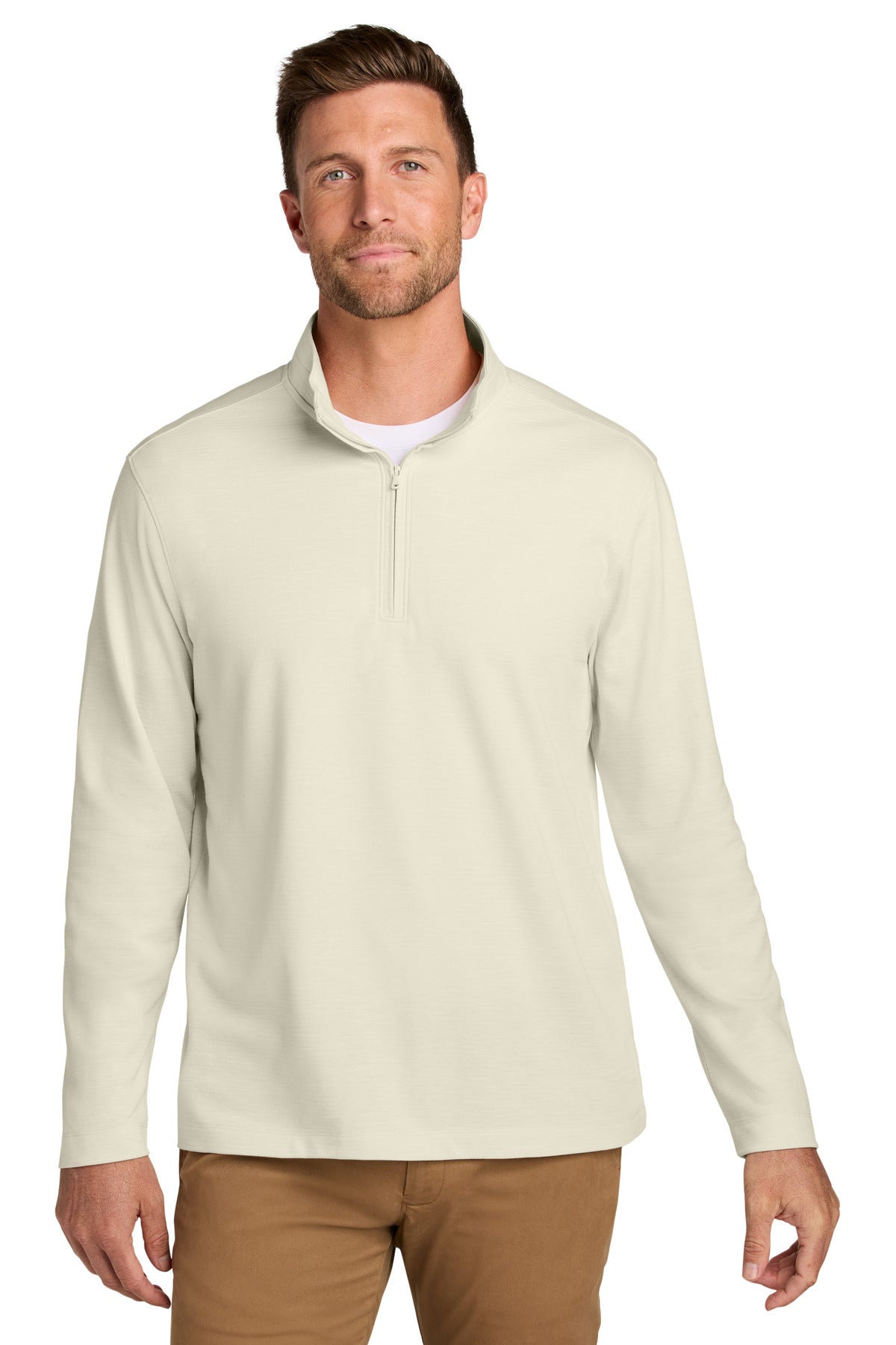 Custom Parchment Breakwater 1/4-Zip Pullover K820, personalized by SanCanDo Swag in Argyle, TX