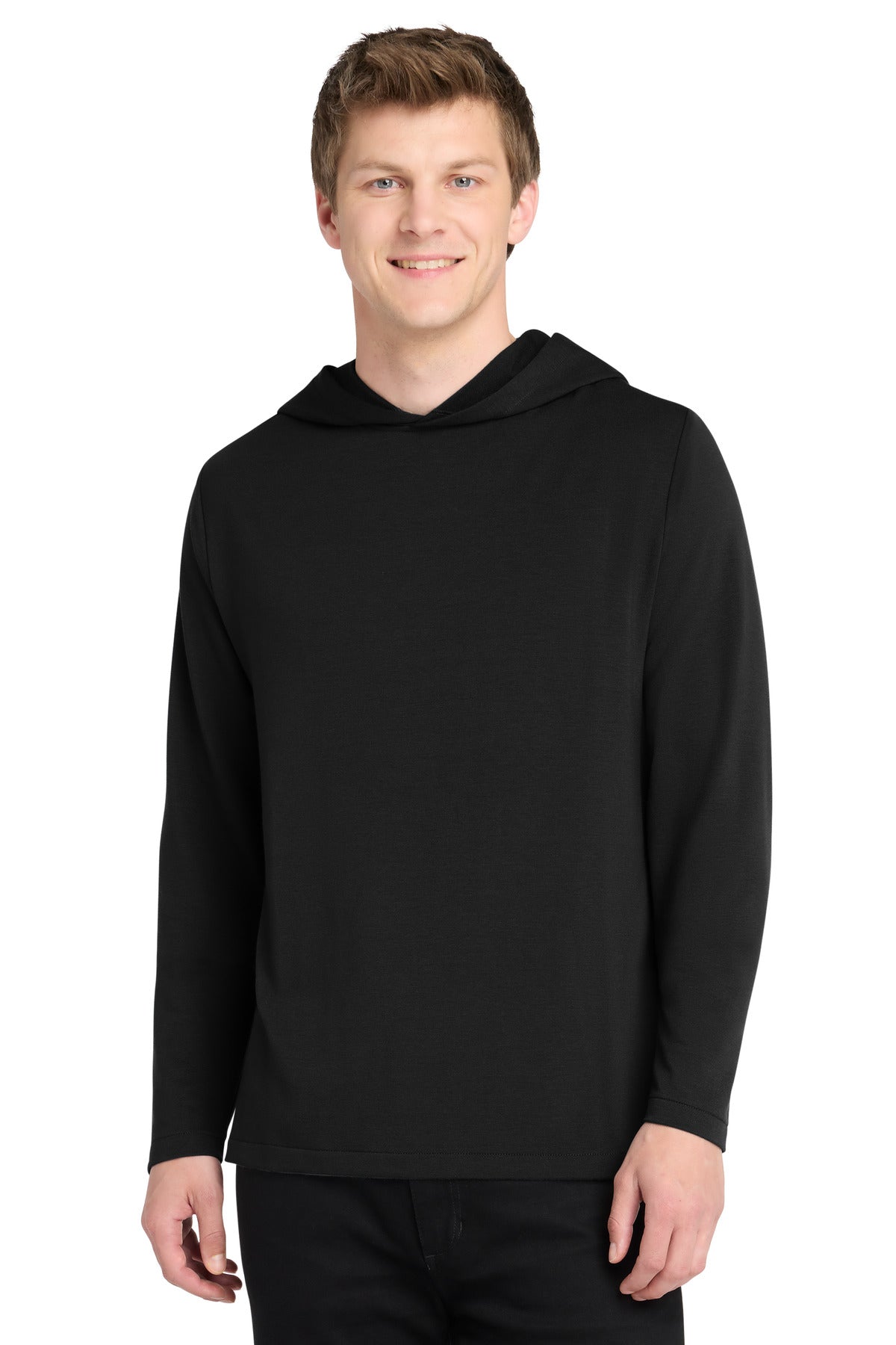 Custom Deep Black Microterry Pullover Hoodie K826, personalized by SanCanDo Swag in Argyle, TX