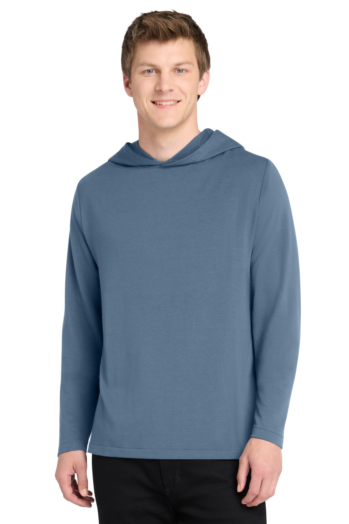 Custom Dusk Blue Microterry Pullover Hoodie K826, personalized by SanCanDo Swag in Argyle, TX