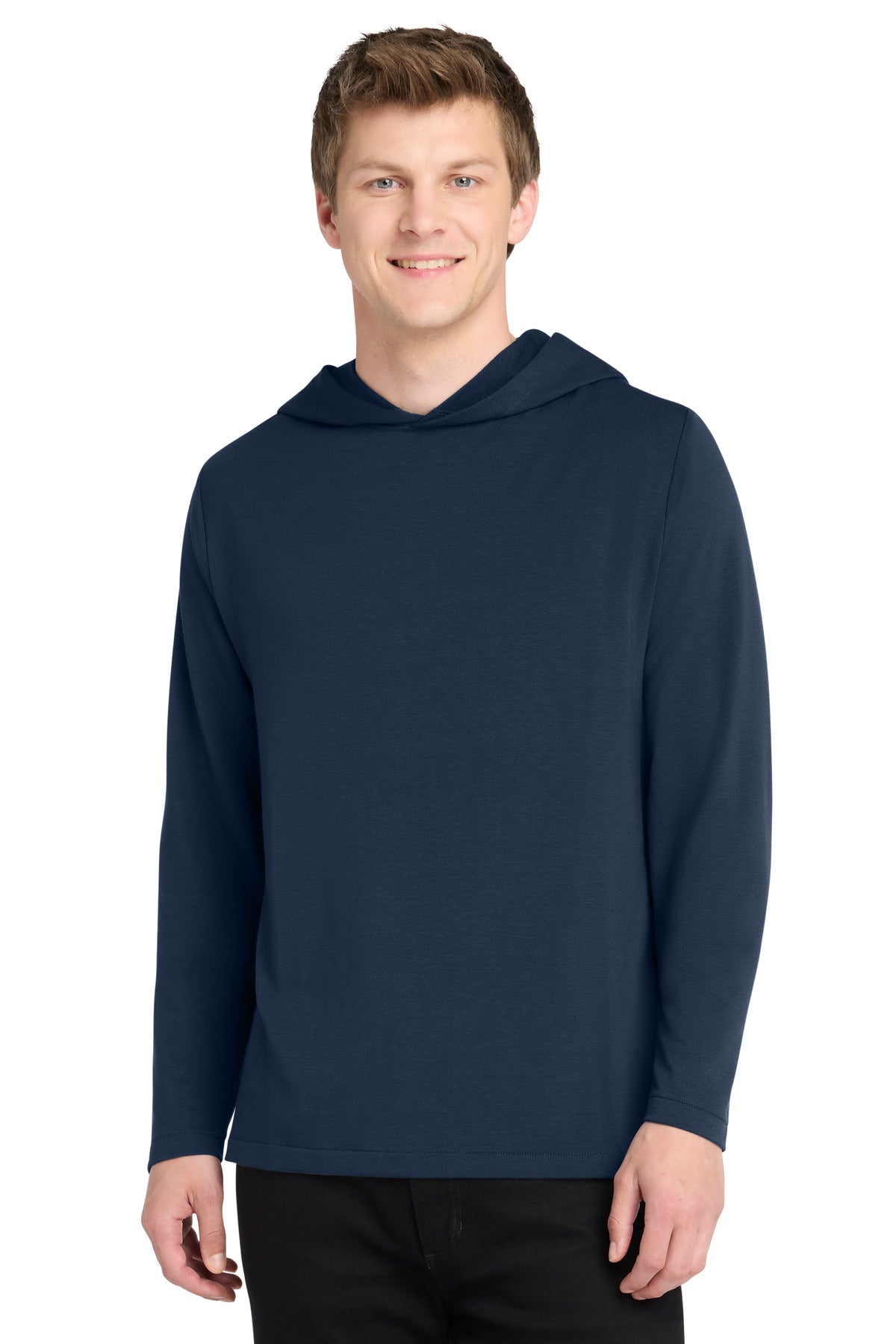 Custom River Blue Navy Microterry Pullover Hoodie K826, personalized by SanCanDo Swag in Argyle, TX