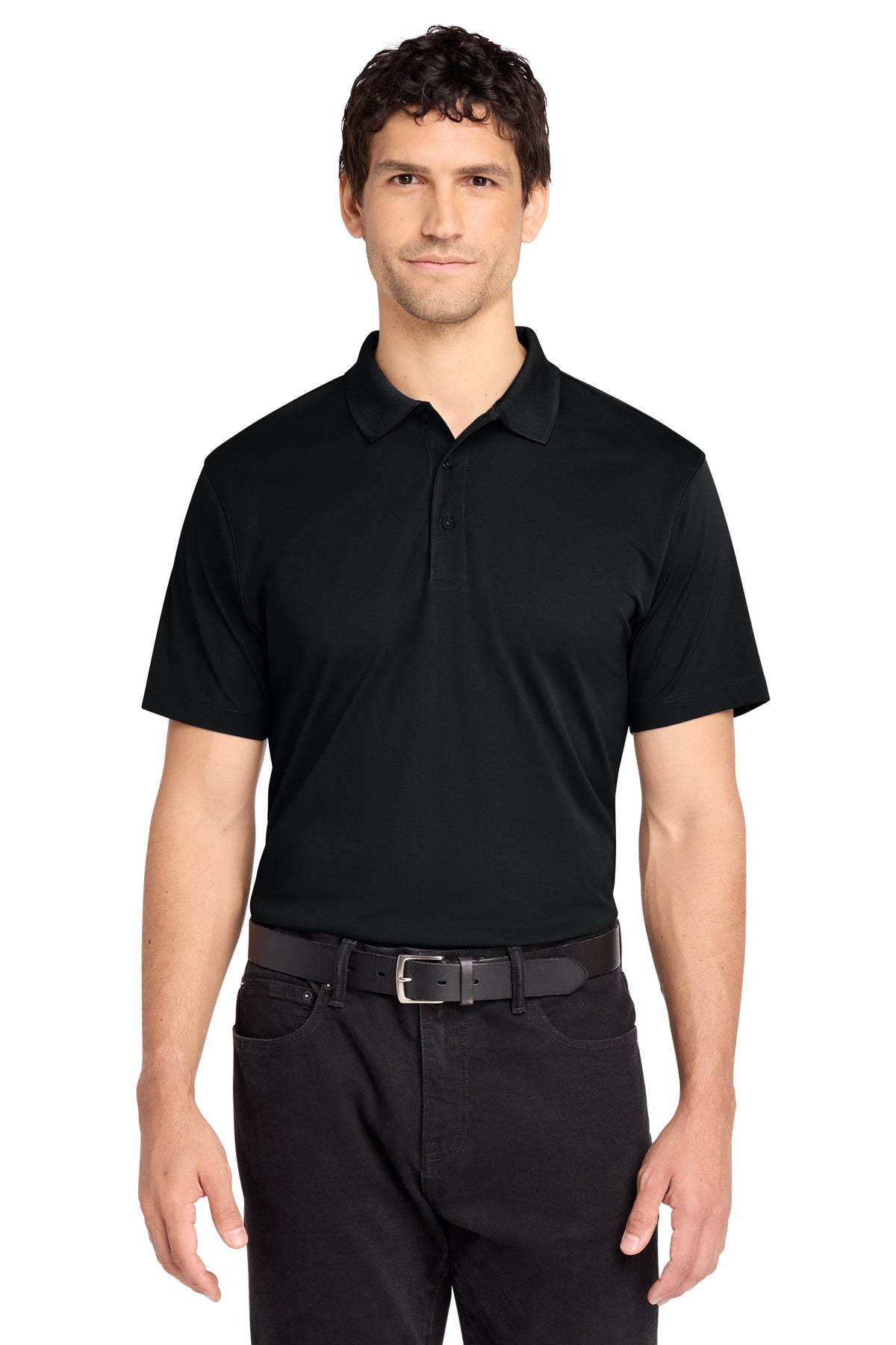 Custom Deep Black C-FREE Performance Polo K863, personalized by SanCanDo Swag in Argyle, TX
