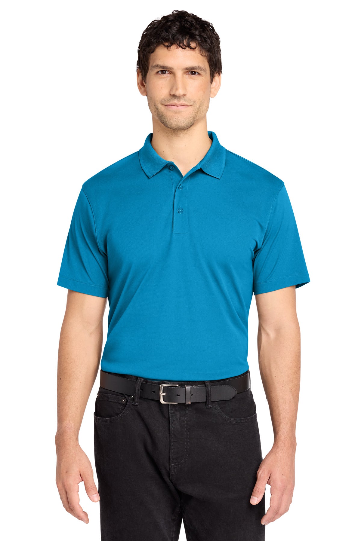 Custom Parcel Blue C-FREE Performance Polo K863, personalized by SanCanDo Swag in Argyle, TX