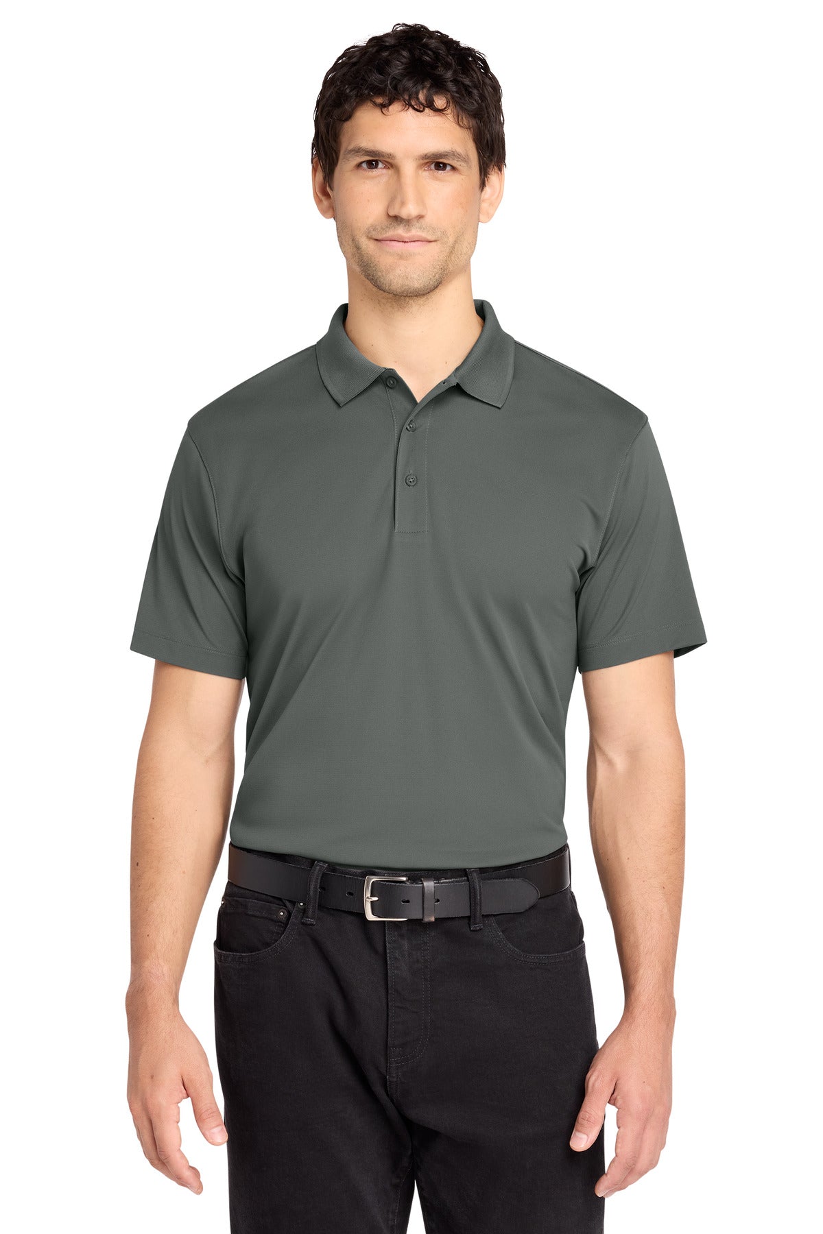 Custom Smoke Grey C-FREE Performance Polo K863, personalized by SanCanDo Swag in Argyle, TX