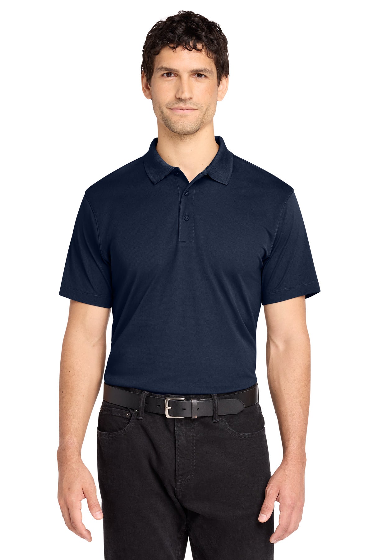 Custom True Navy C-FREE Performance Polo K863, personalized by SanCanDo Swag in Argyle, TX