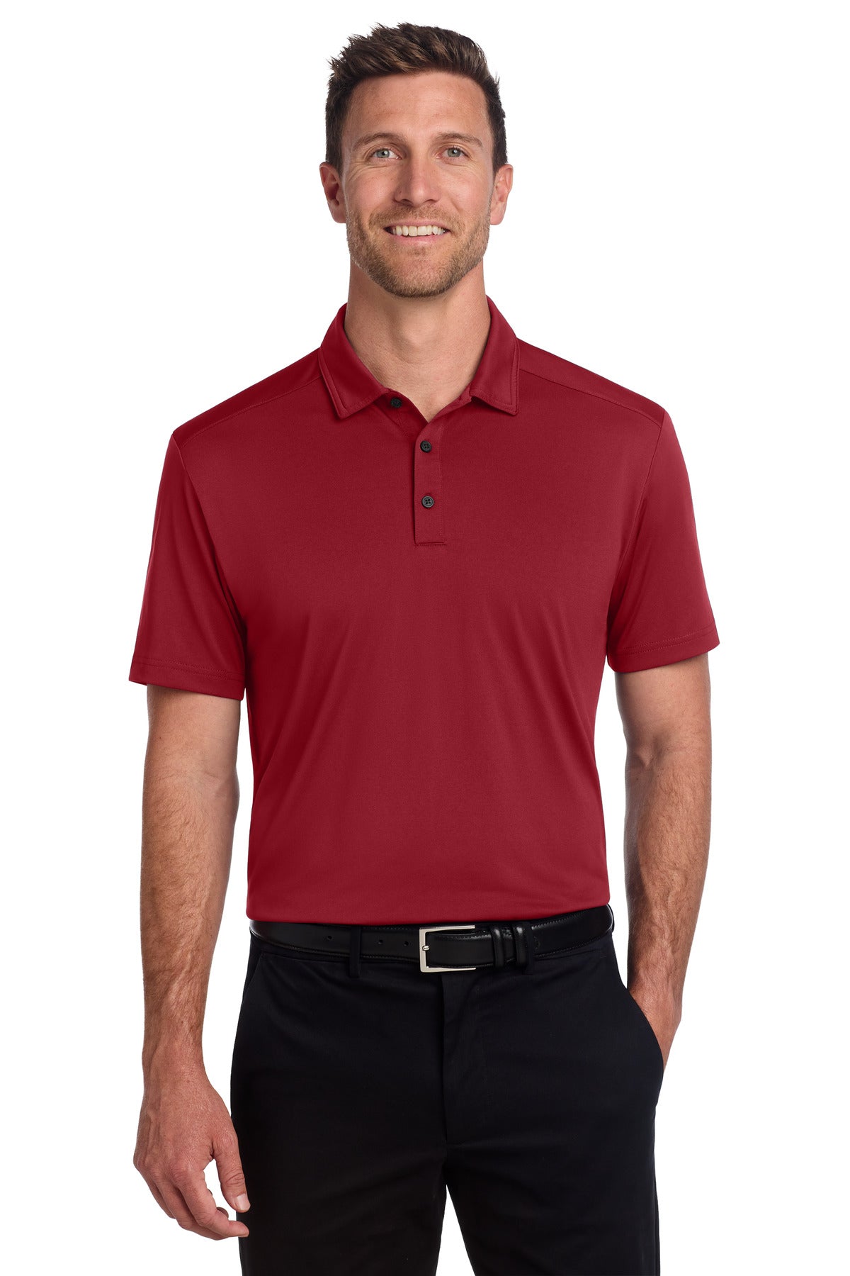 Custom Rich Red C-FREE Snag-Proof Polo K864, personalized by SanCanDo Swag in Argyle, TX