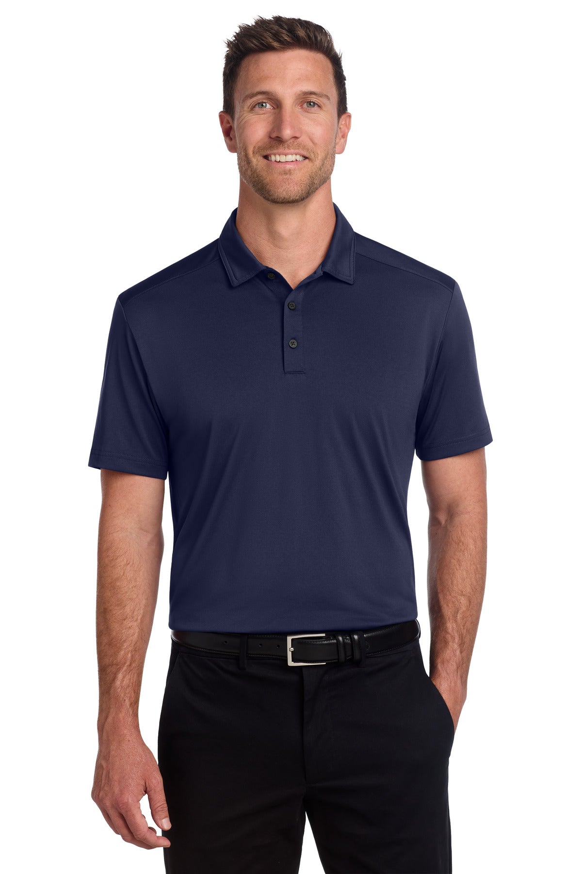 Custom True Navy C-FREE Snag-Proof Polo K864, personalized by SanCanDo Swag in Argyle, TX