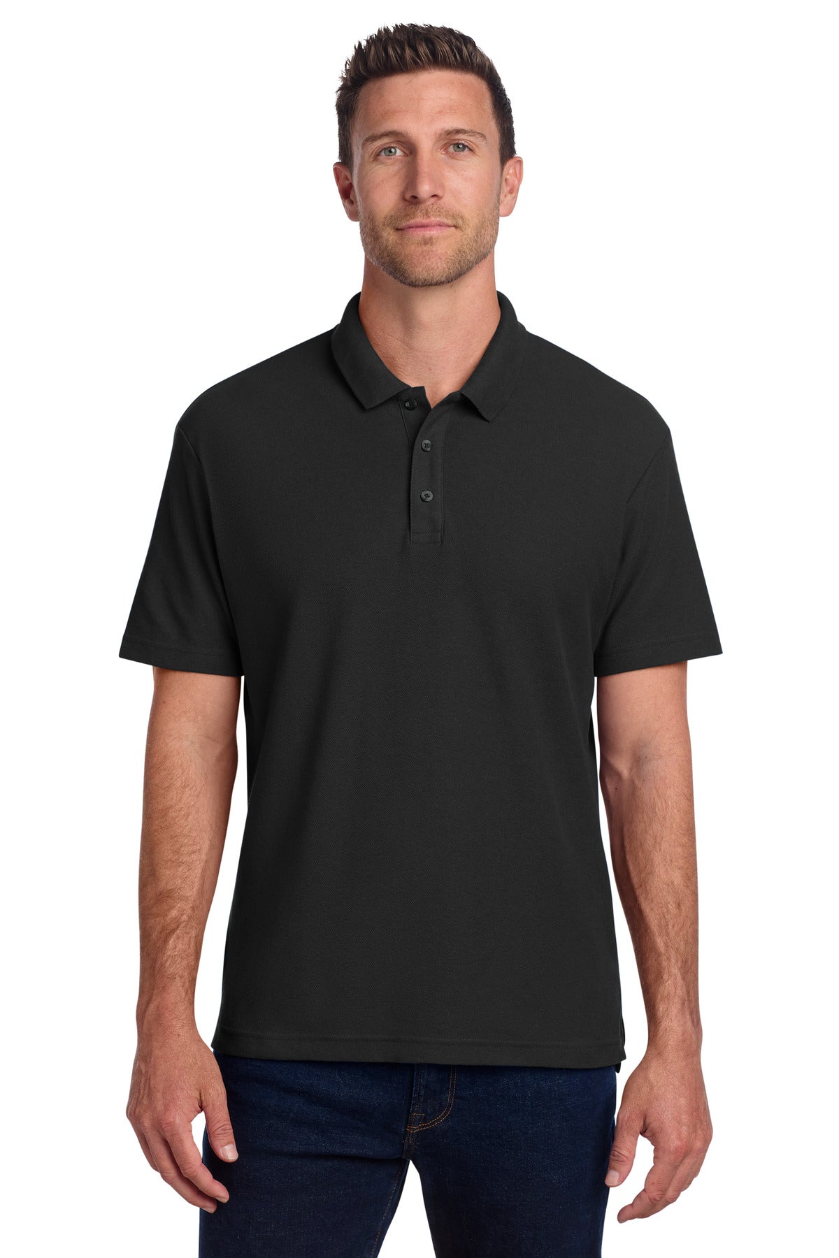 Custom Black C-FREE Cotton Blend Pique Polo K867, personalized by SanCanDo Swag in Argyle, TX