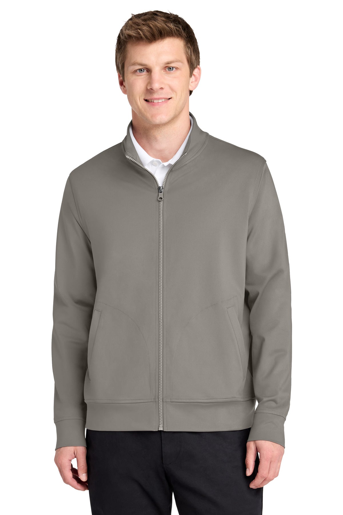 Custom Smoke Grey C-FREE Double Knit Full-Zip K881, personalized by SanCanDo Swag in Argyle, TX