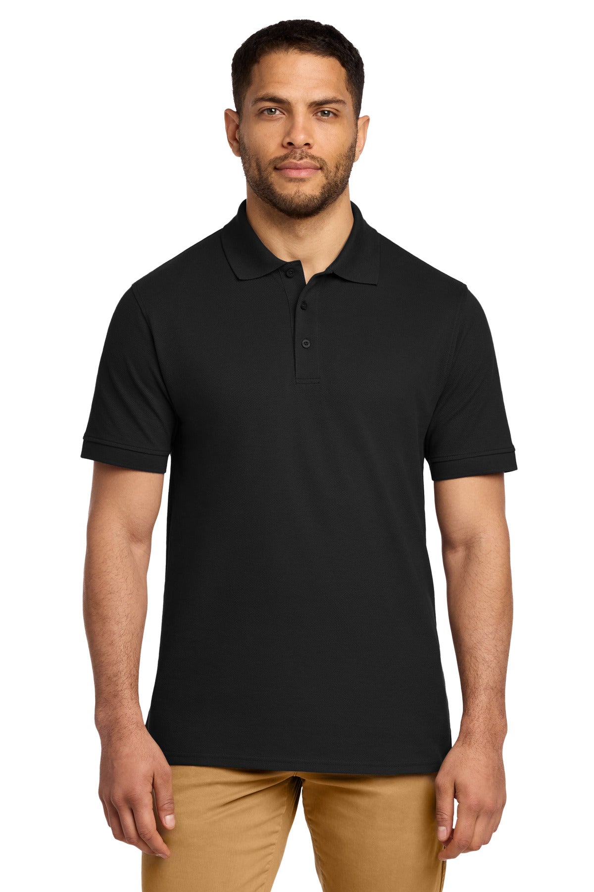 Custom Jet Black Combed Ring Spun Pique Polo KP1500, personalized by SanCanDo Swag in Argyle, TX