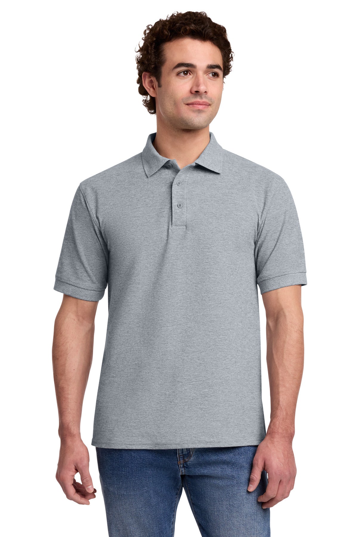 Custom Athletic Heather Core Blend Pique Polo KP155, personalized by SanCanDo Swag in Argyle, TX