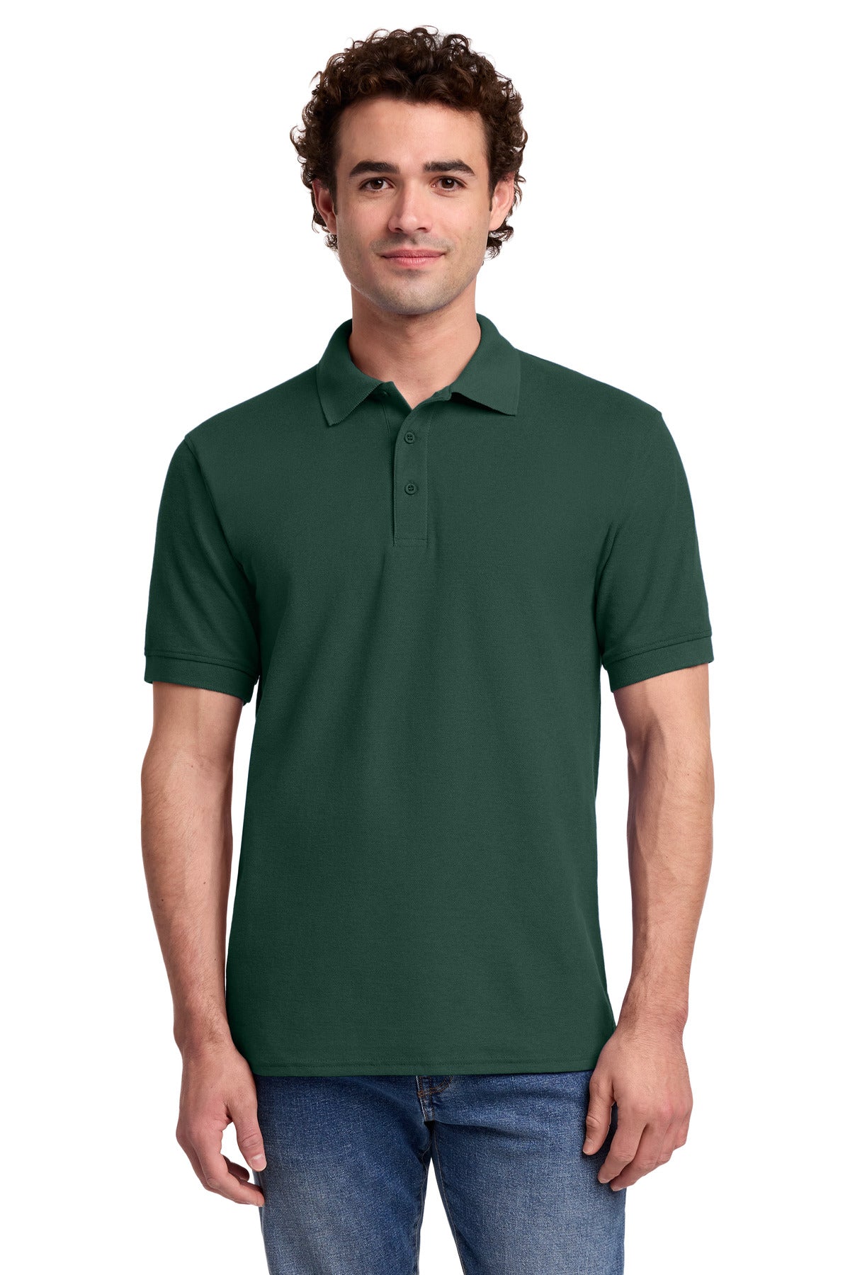 Custom Dark Green Core Blend Pique Polo KP155, personalized by SanCanDo Swag in Argyle, TX