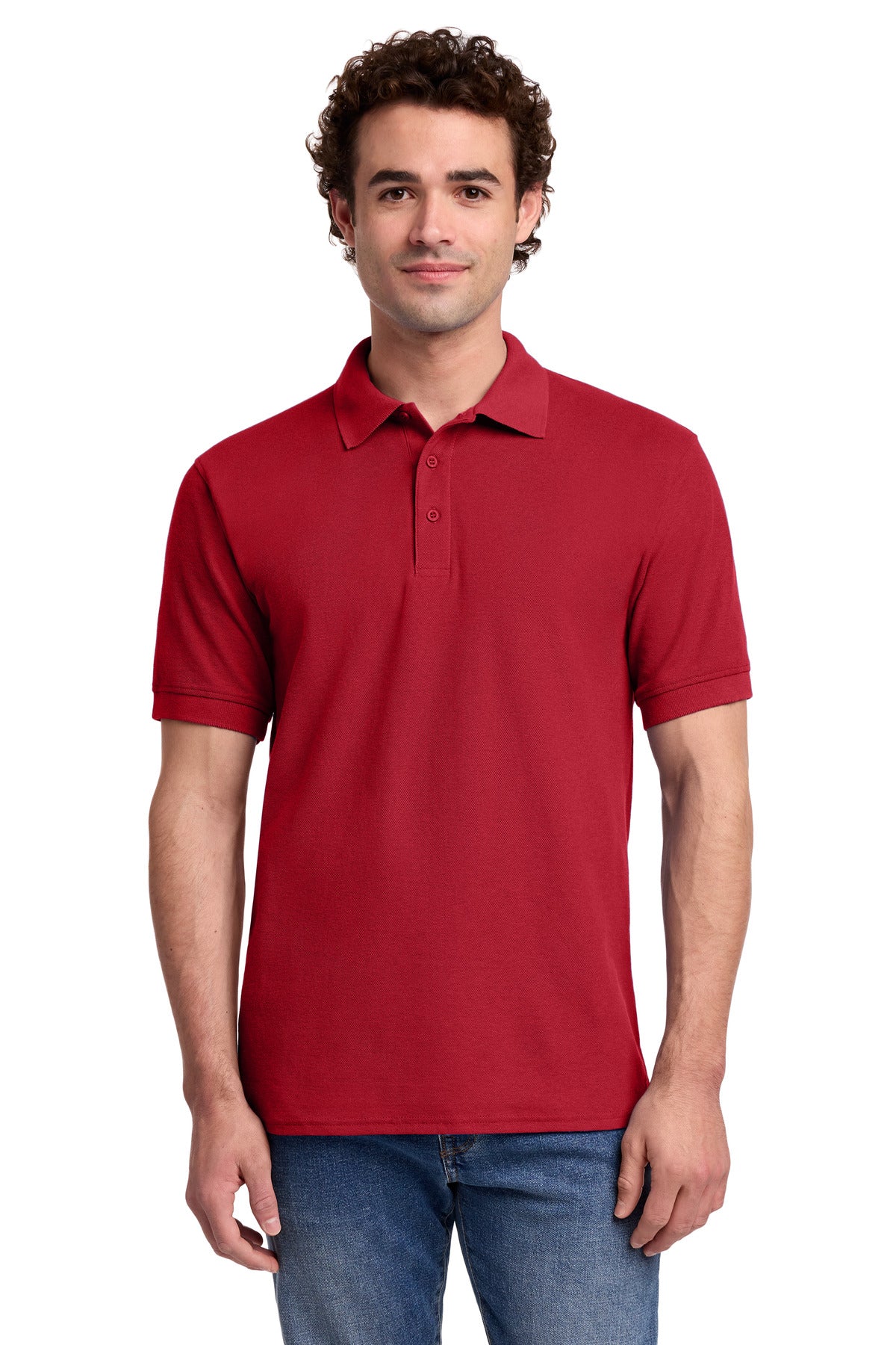 Custom Red Core Blend Pique Polo KP155, personalized by SanCanDo Swag in Argyle, TX
