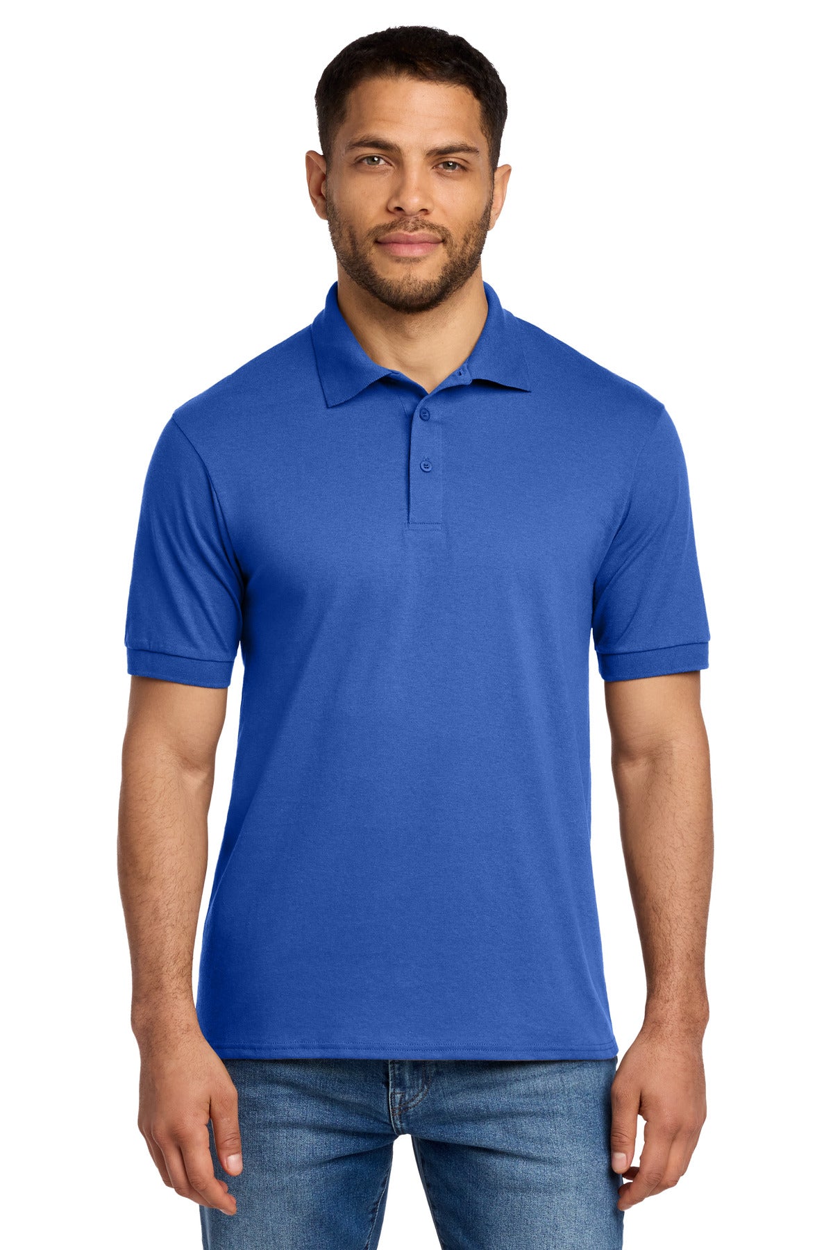 Custom Royal Core Blend Jersey Knit Polo KP55, personalized by SanCanDo Swag in Argyle, TX