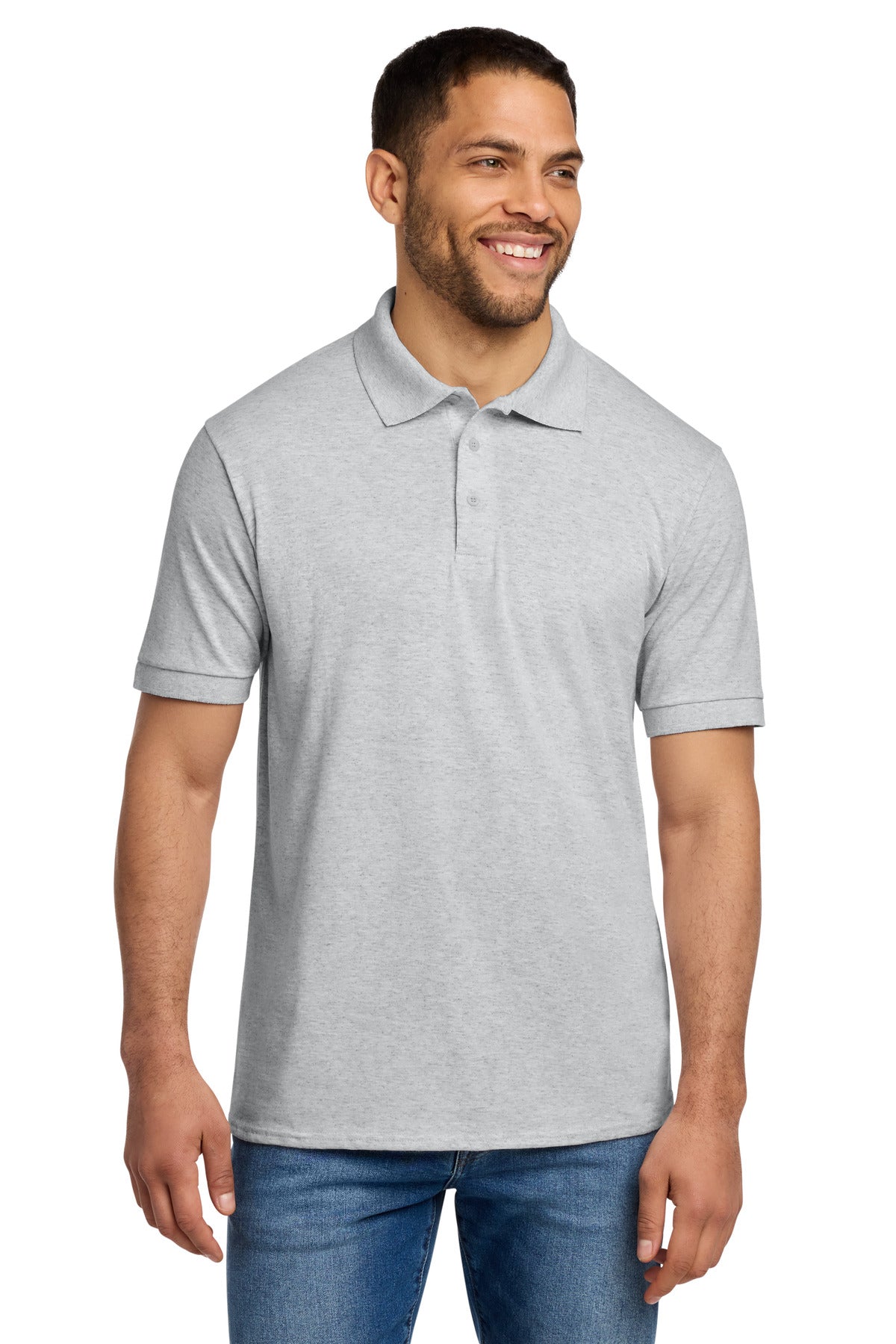 Custom Ash Core Blend Jersey Knit Polo KP55, personalized by SanCanDo Swag in Argyle, TX