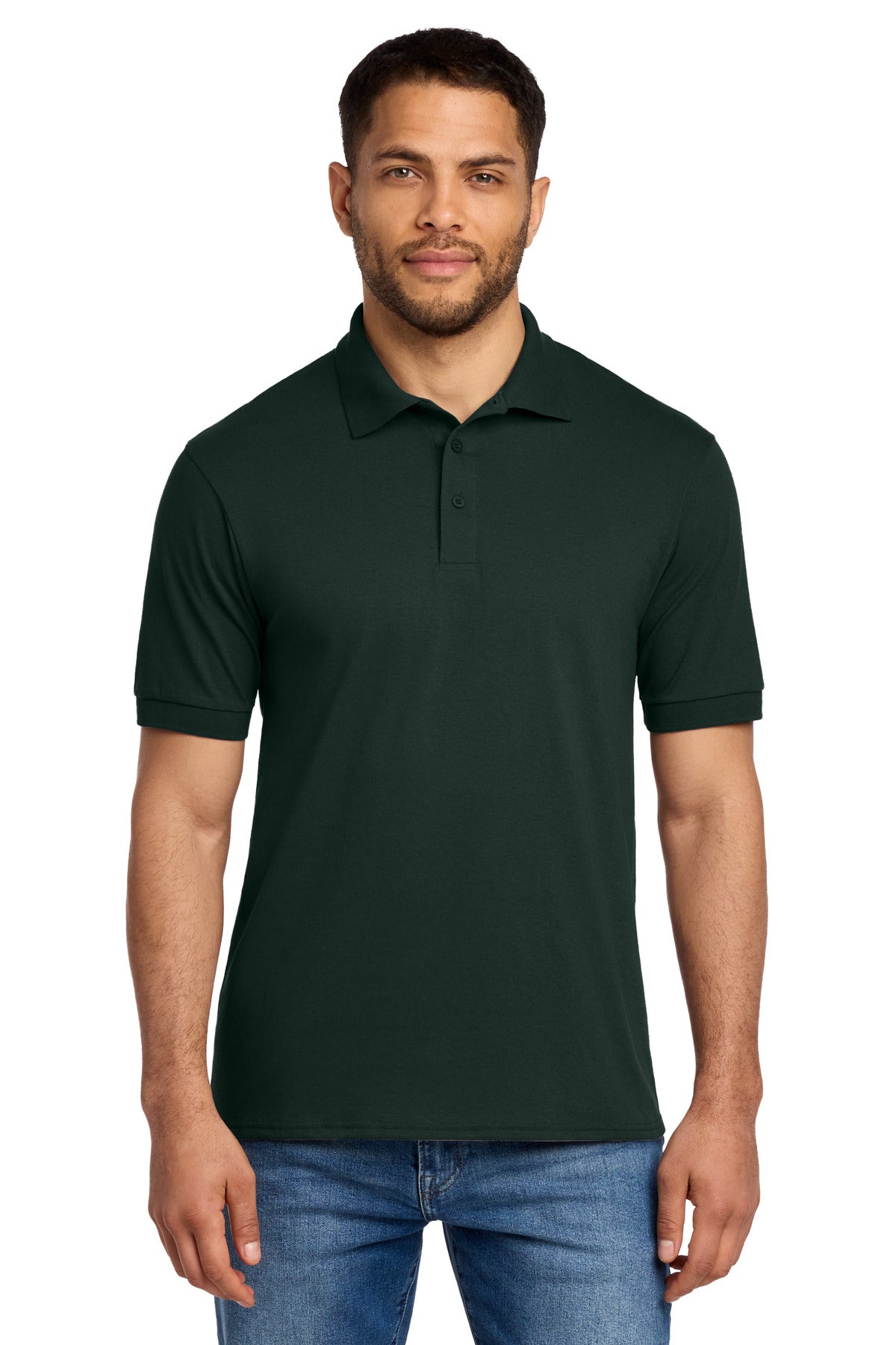 Custom Dark Green Tall Core Blend Jersey Knit Polo KP55T, personalized by SanCanDo Swag in Argyle, TX