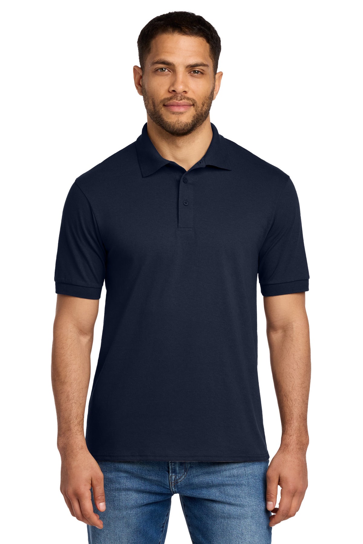 Custom Deep Navy Tall Core Blend Jersey Knit Polo KP55T, personalized by SanCanDo Swag in Argyle, TX