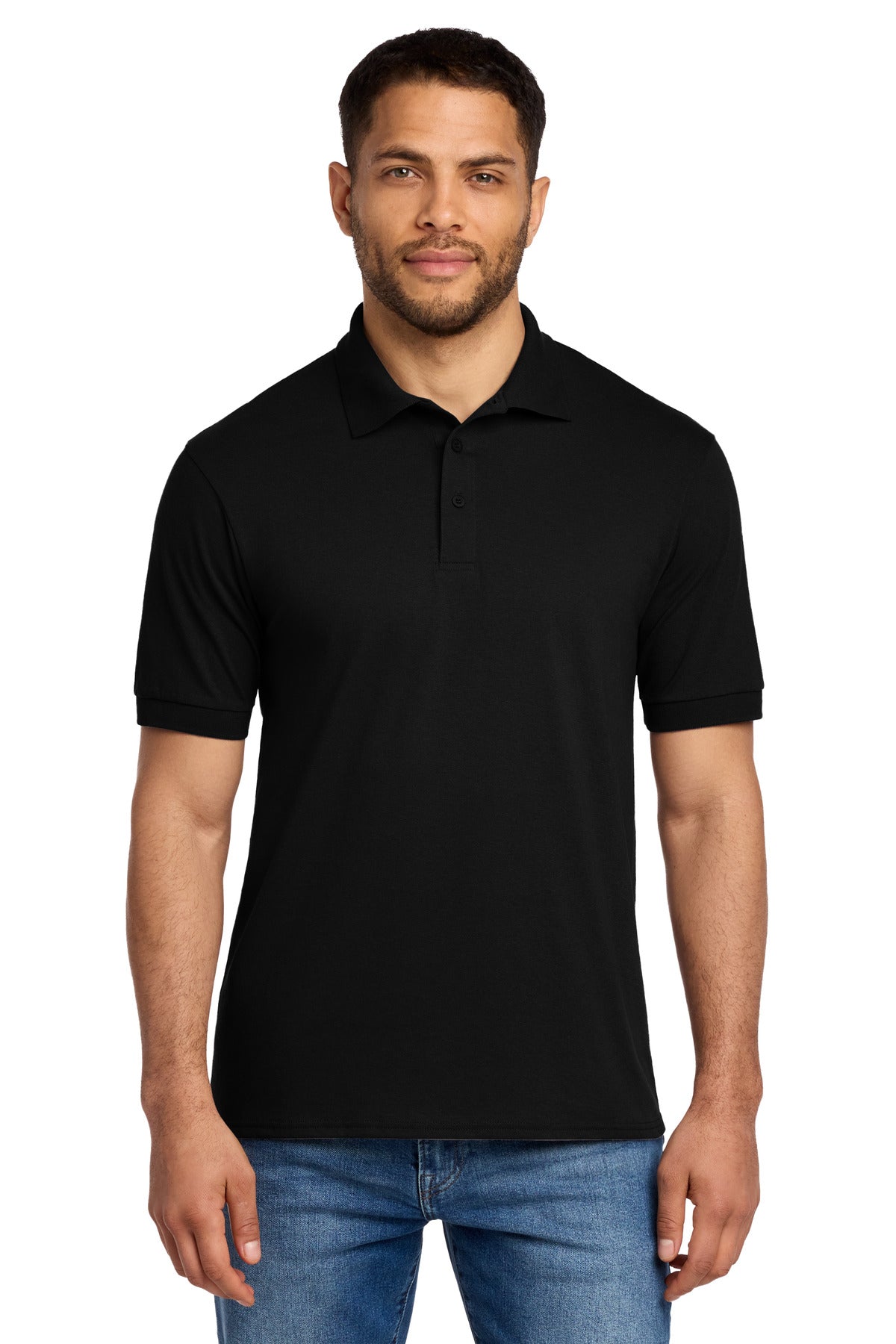 Custom Jet Black Tall Core Blend Jersey Knit Polo KP55T, personalized by SanCanDo Swag in Argyle, TX