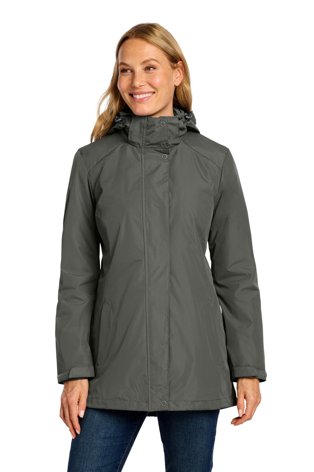 Custom Storm Grey Women's All-Weather 3-in-1 Jacket L123, personalized by SanCanDo Swag in Argyle, TX