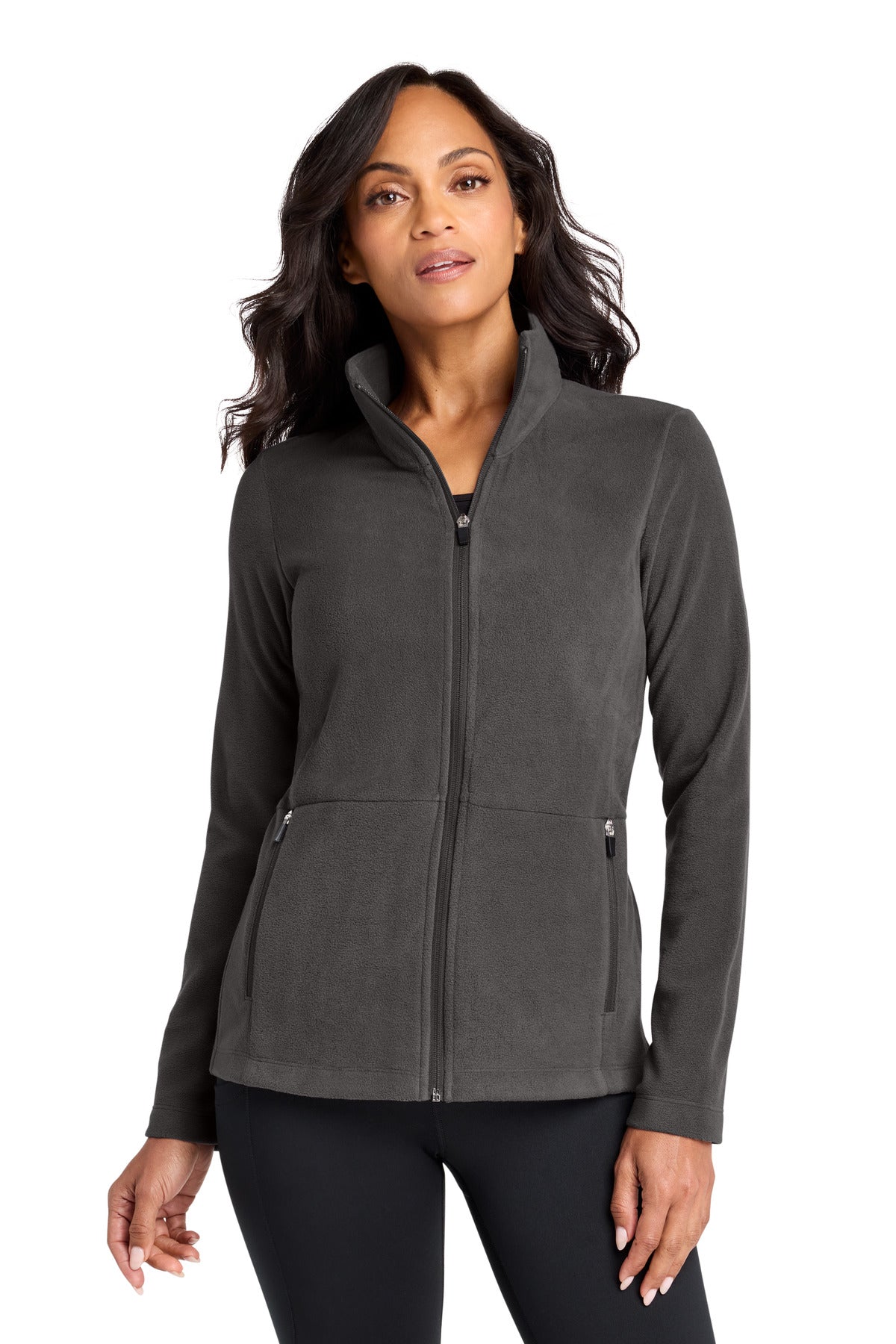Custom Pewter Women's Accord Microfleece Jacket L151, personalized by SanCanDo Swag in Argyle, TX