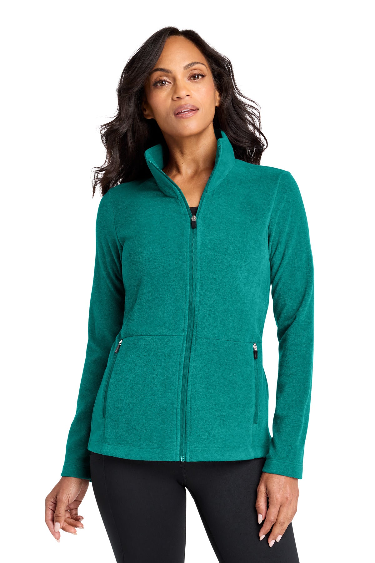Custom Teal Blue Women's Accord Microfleece Jacket L151, personalized by SanCanDo Swag in Argyle, TX