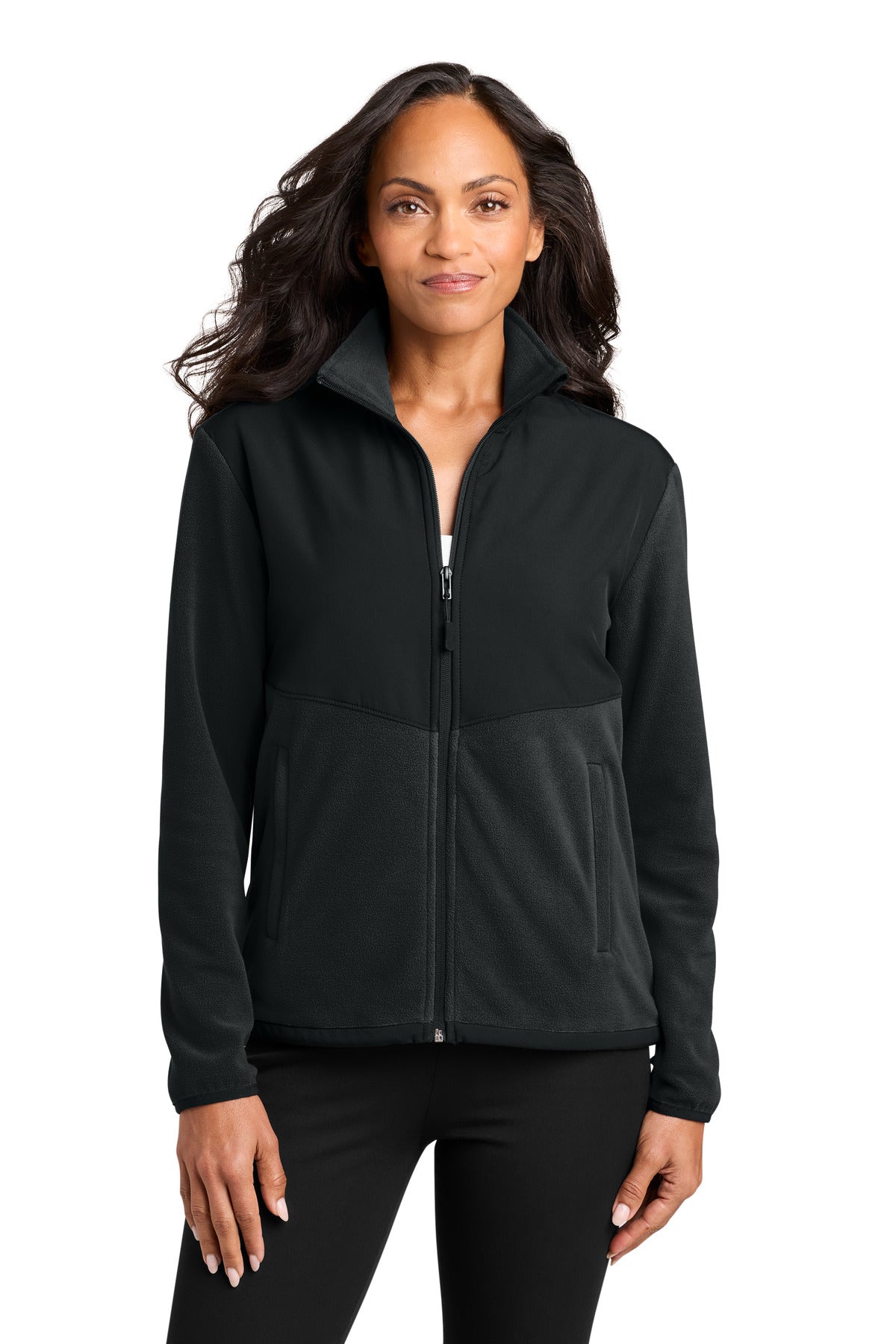 Custom Black Women's Therma-Tek Fleece Jacket L180, personalized by SanCanDo Swag in Argyle, TX