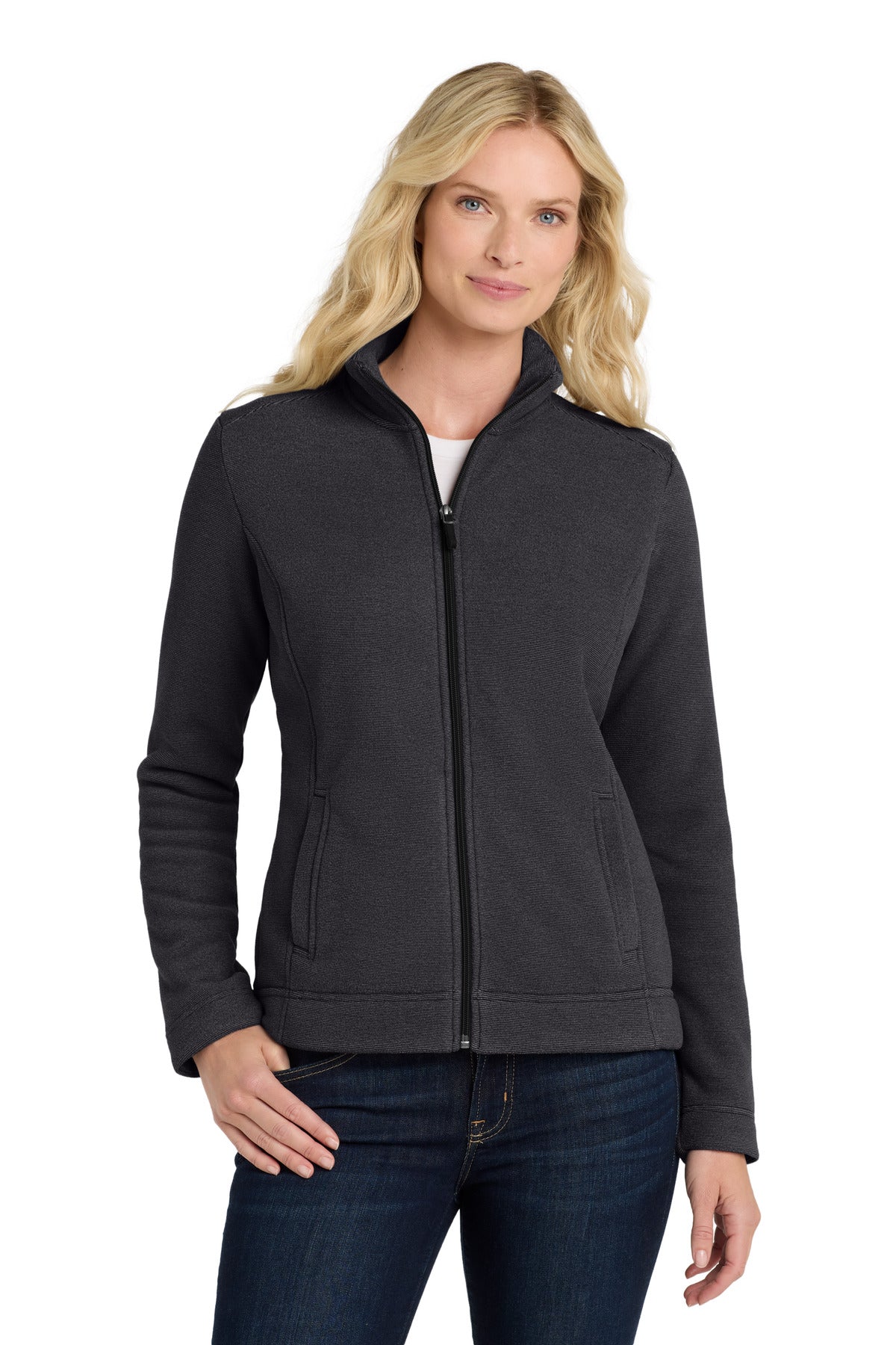 Custom Graphite/ Deep Black Women's Ultra Warm Brushed Fleece Jacket L211, personalized by SanCanDo Swag in Argyle, TX