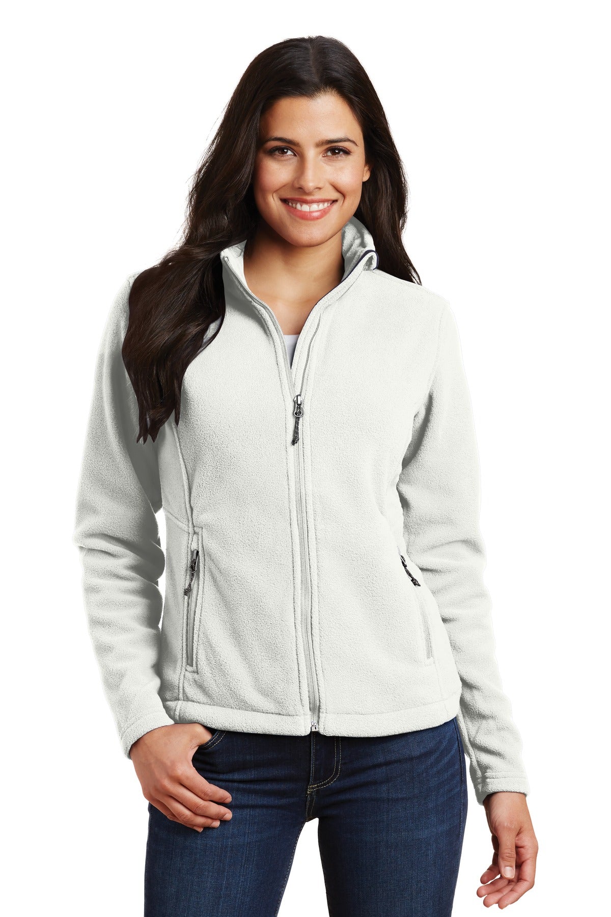 Custom Winter White Women's Value Fleece Jacket L217, personalized by SanCanDo Swag in Argyle, TX