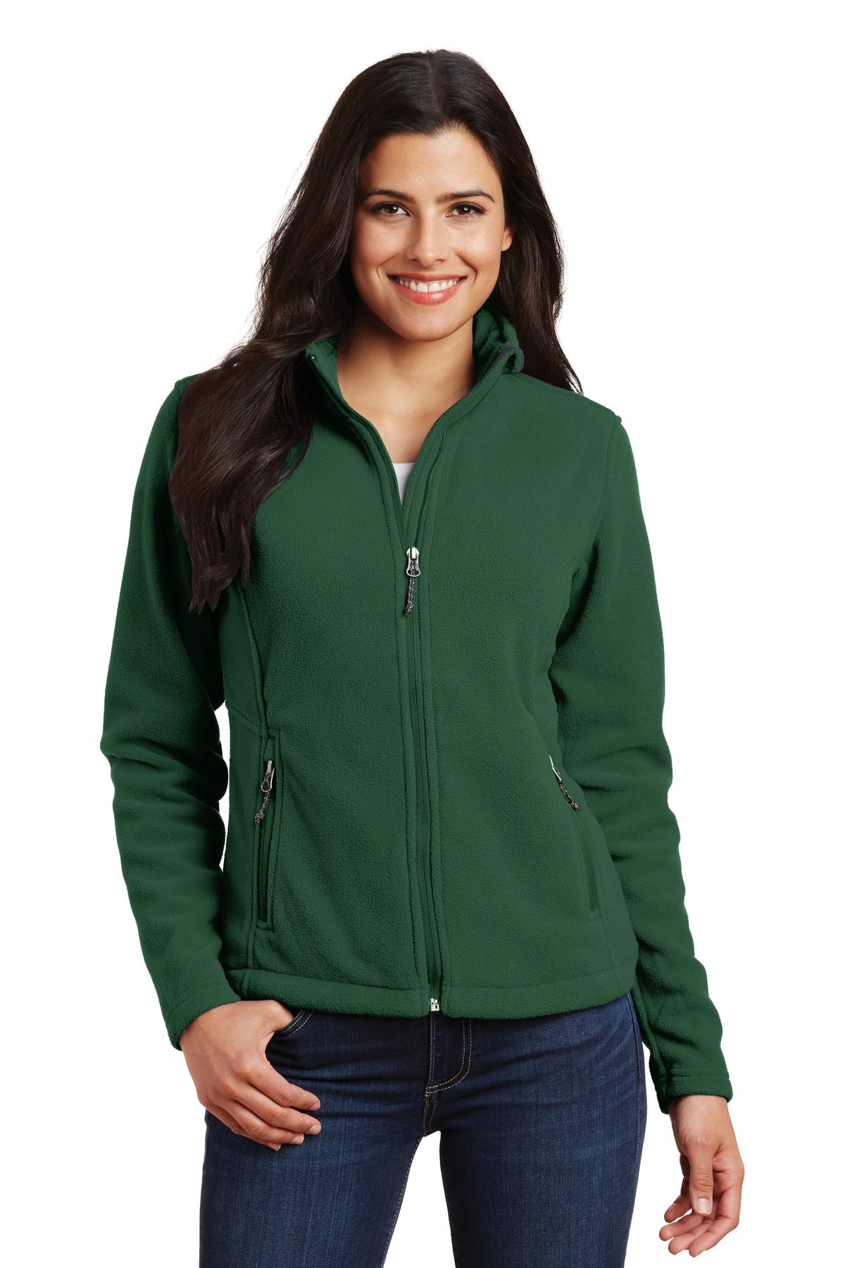 Custom Forest Green Women's Value Fleece Jacket L217, personalized by SanCanDo Swag in Argyle, TX