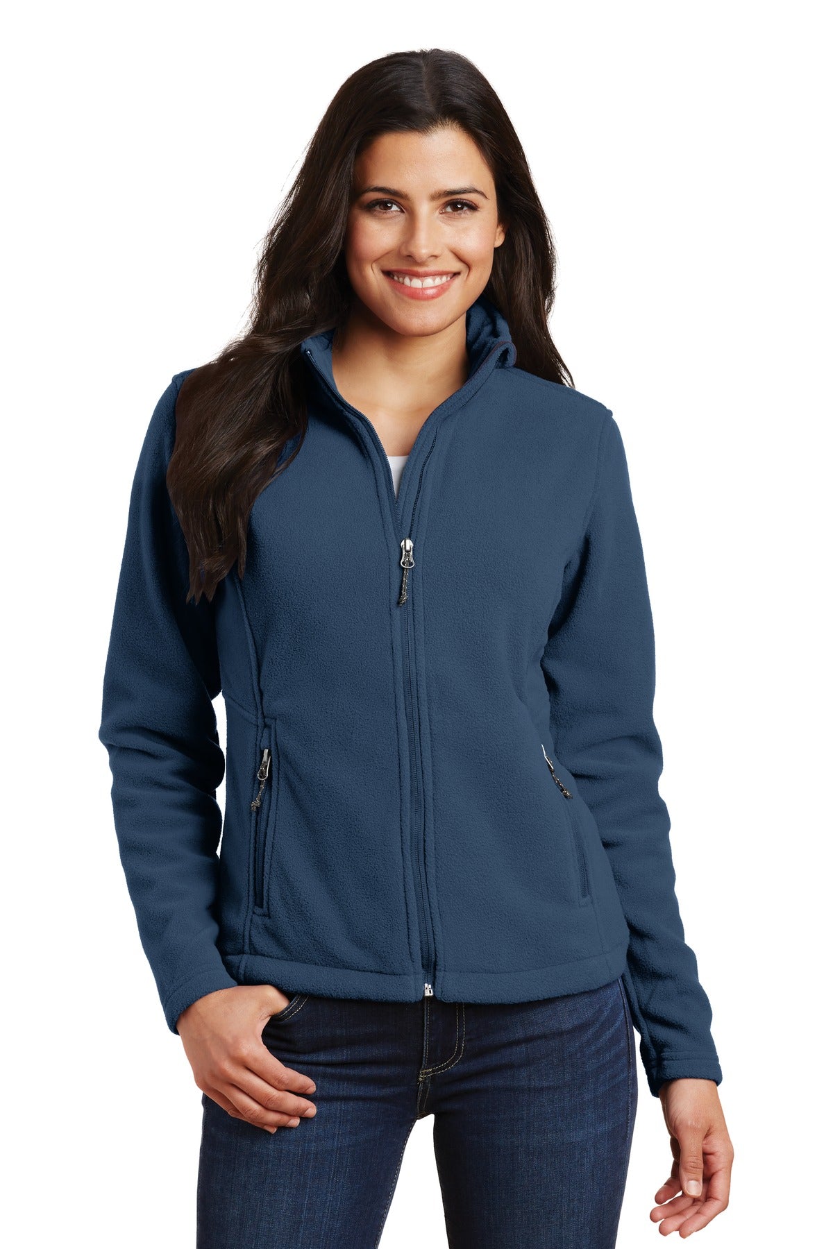 Custom Insignia Blue Women's Value Fleece Jacket L217, personalized by SanCanDo Swag in Argyle, TX