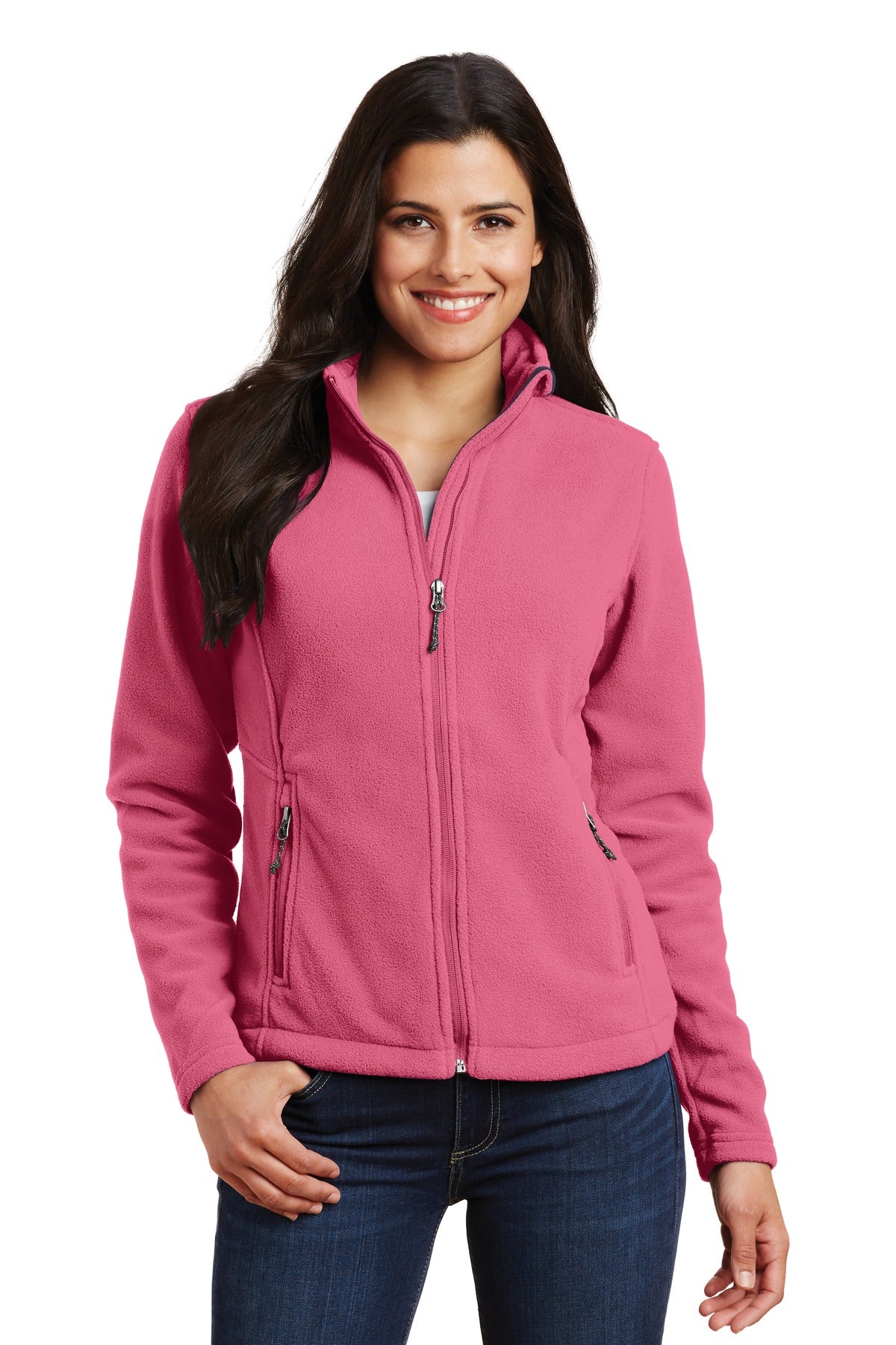 Custom Pink Blossom Women's Value Fleece Jacket L217, personalized by SanCanDo Swag in Argyle, TX