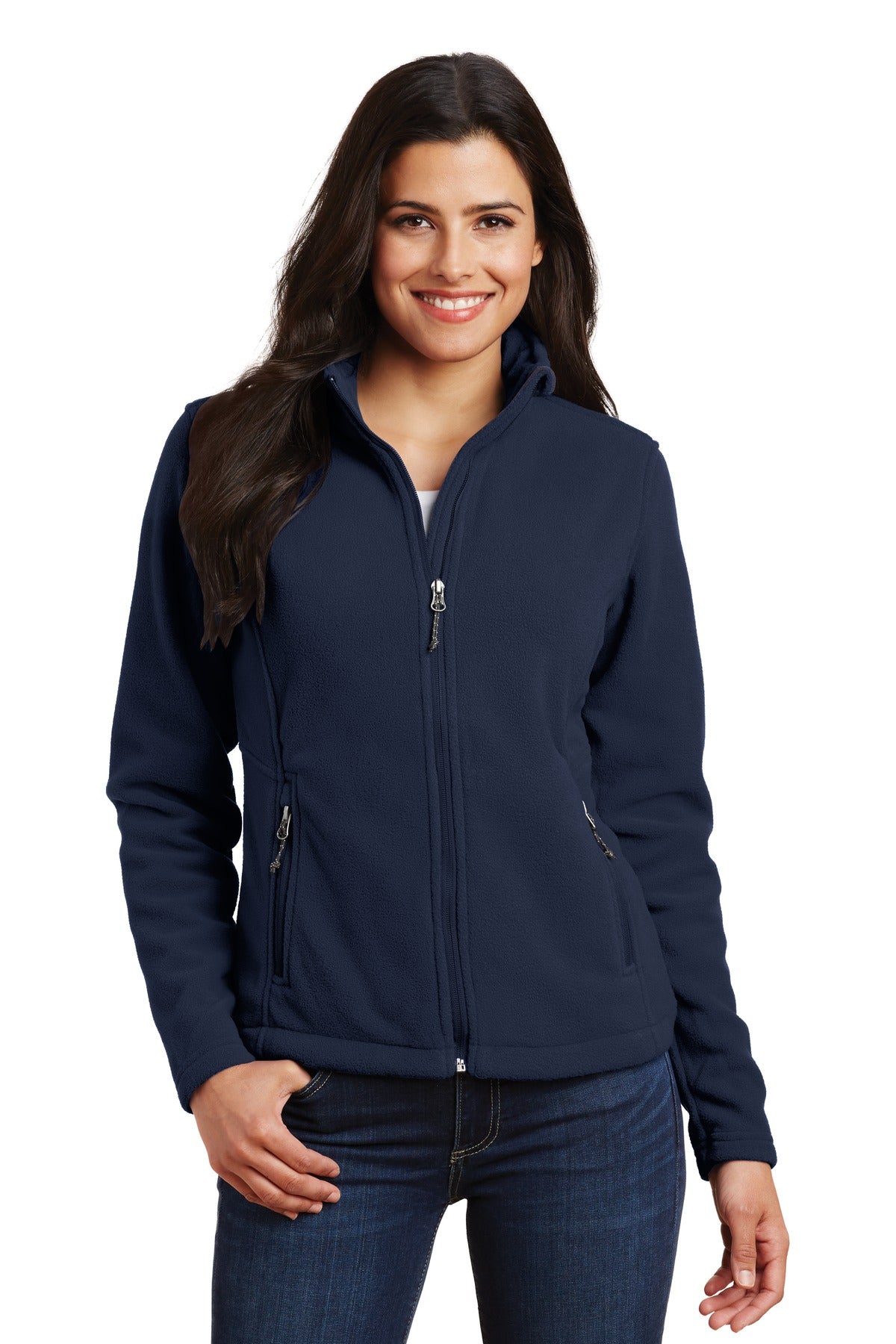 Custom True Navy Women's Value Fleece Jacket L217, personalized by SanCanDo Swag in Argyle, TX